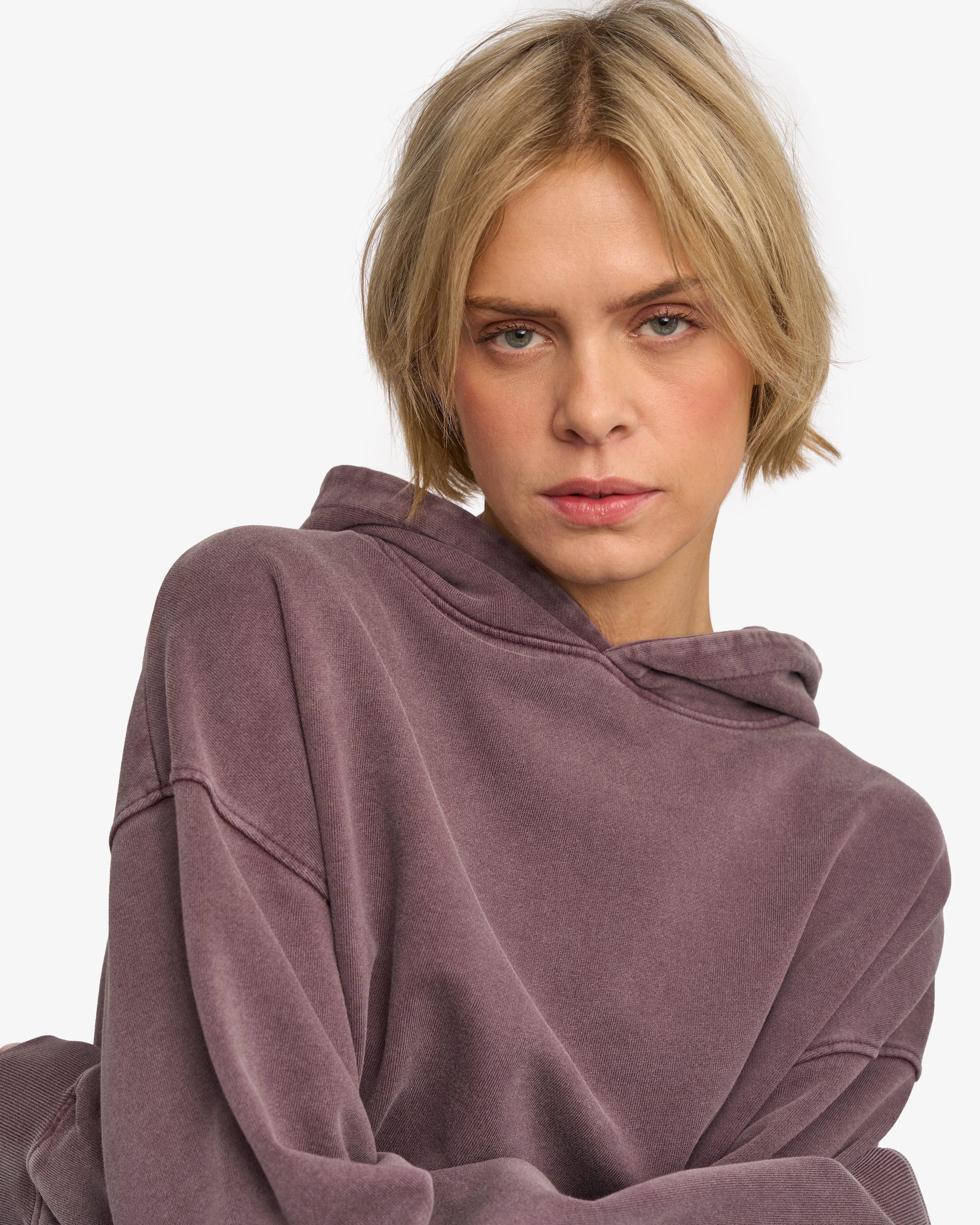 Organic Oversized Hood - Faded Grape