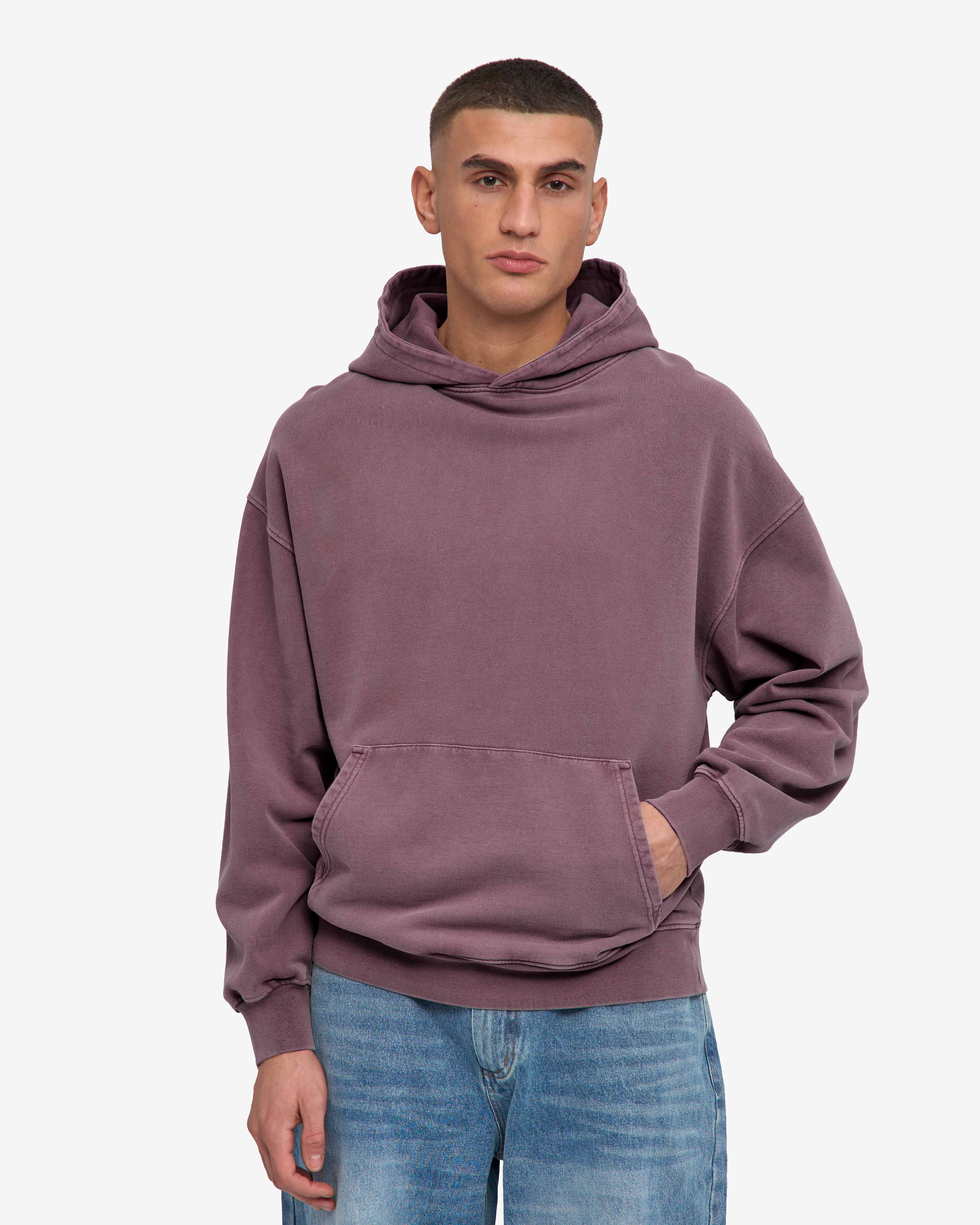 Organic Oversized Hood - Faded Grape