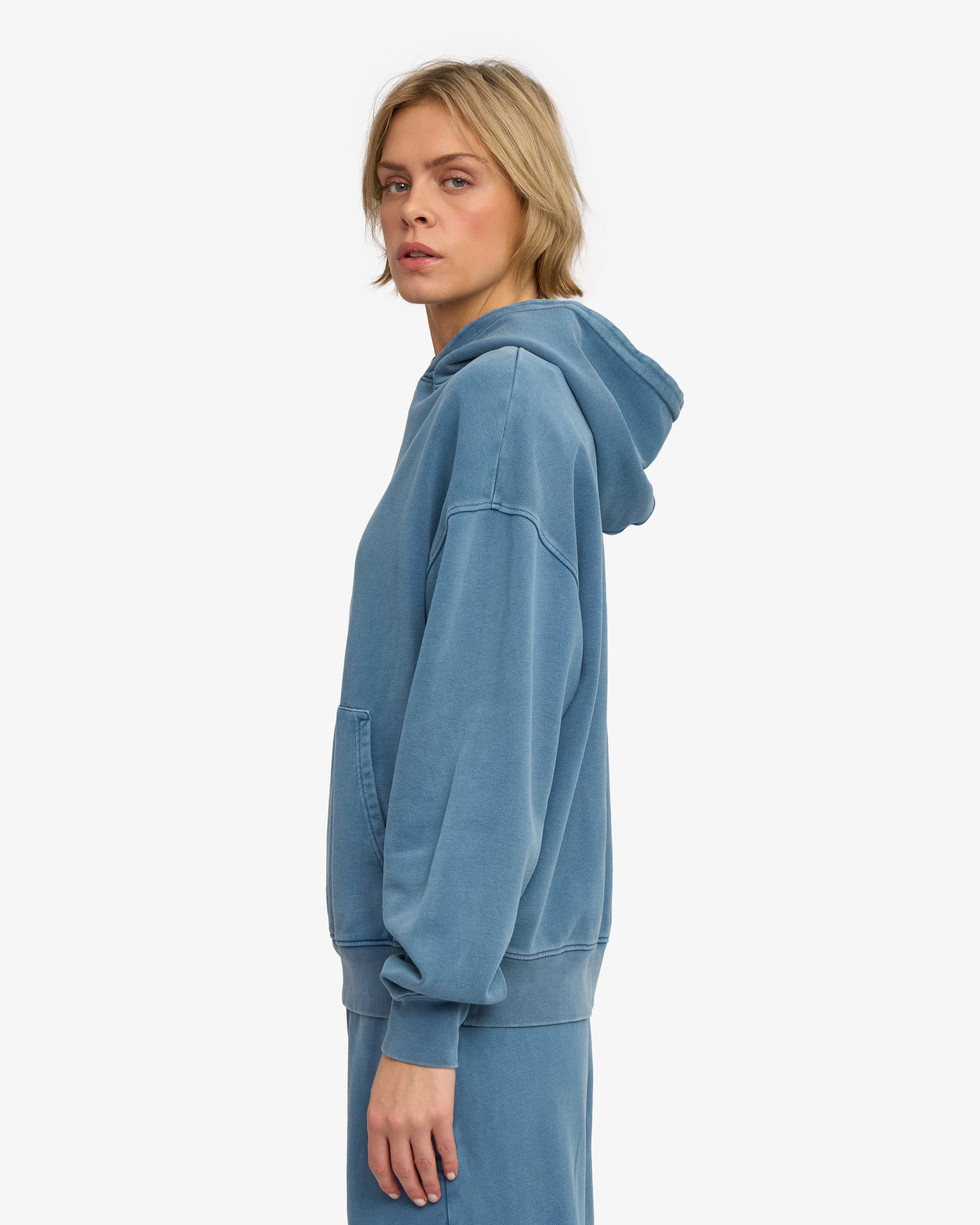 Organic Oversized Hood - Faded Indigo