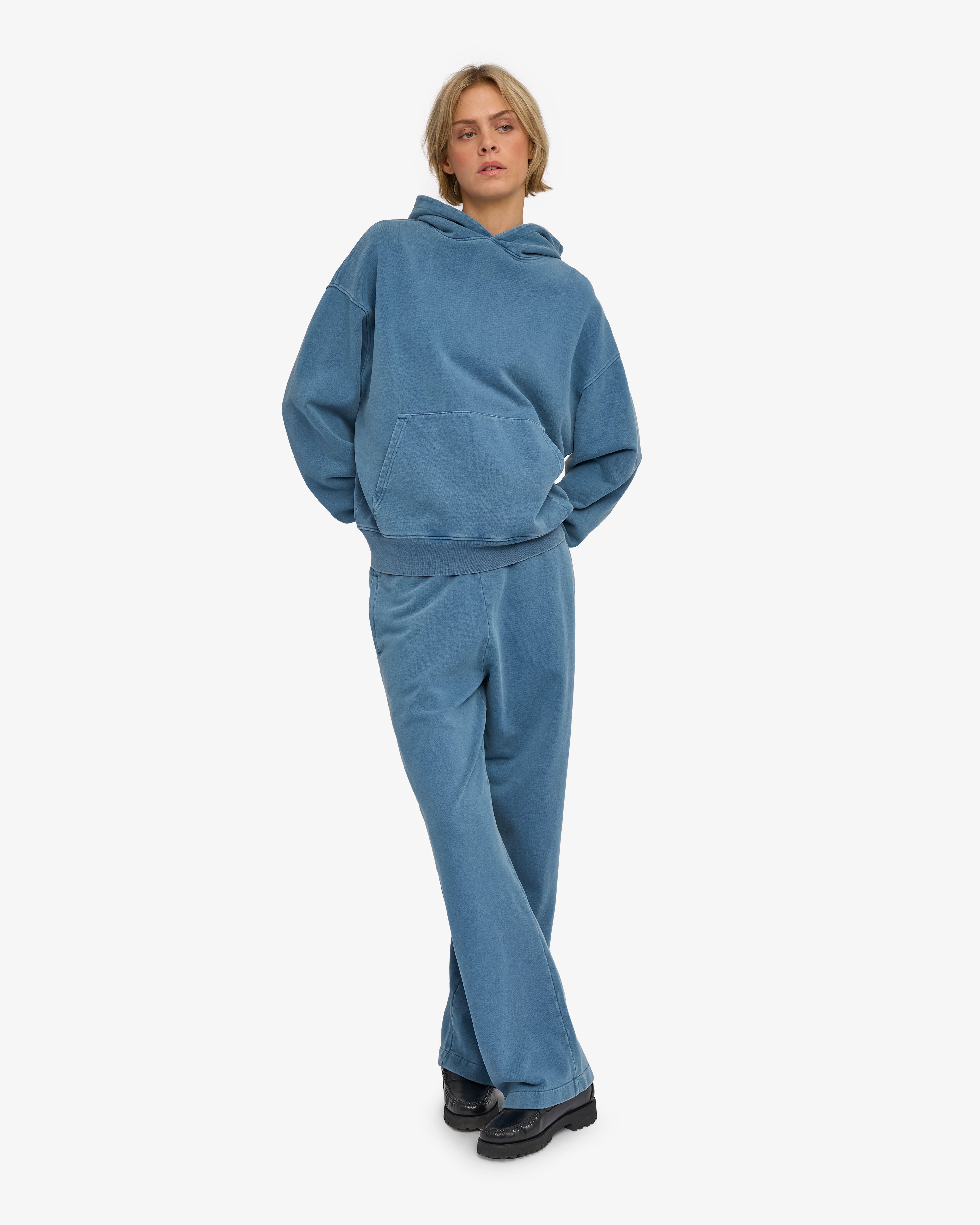 Organic Oversized Hood - Faded Indigo