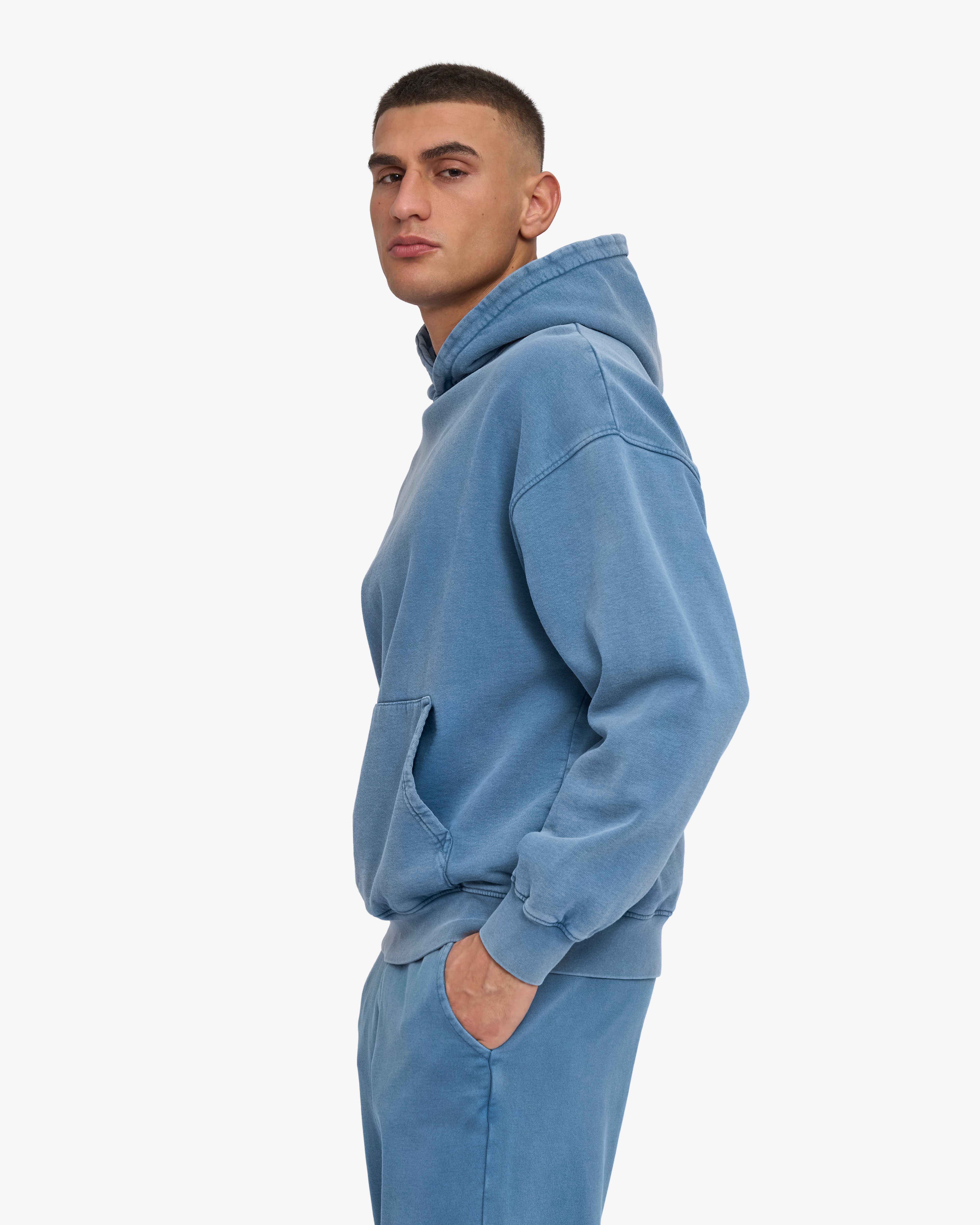 Organic Oversized Hood - Faded Indigo