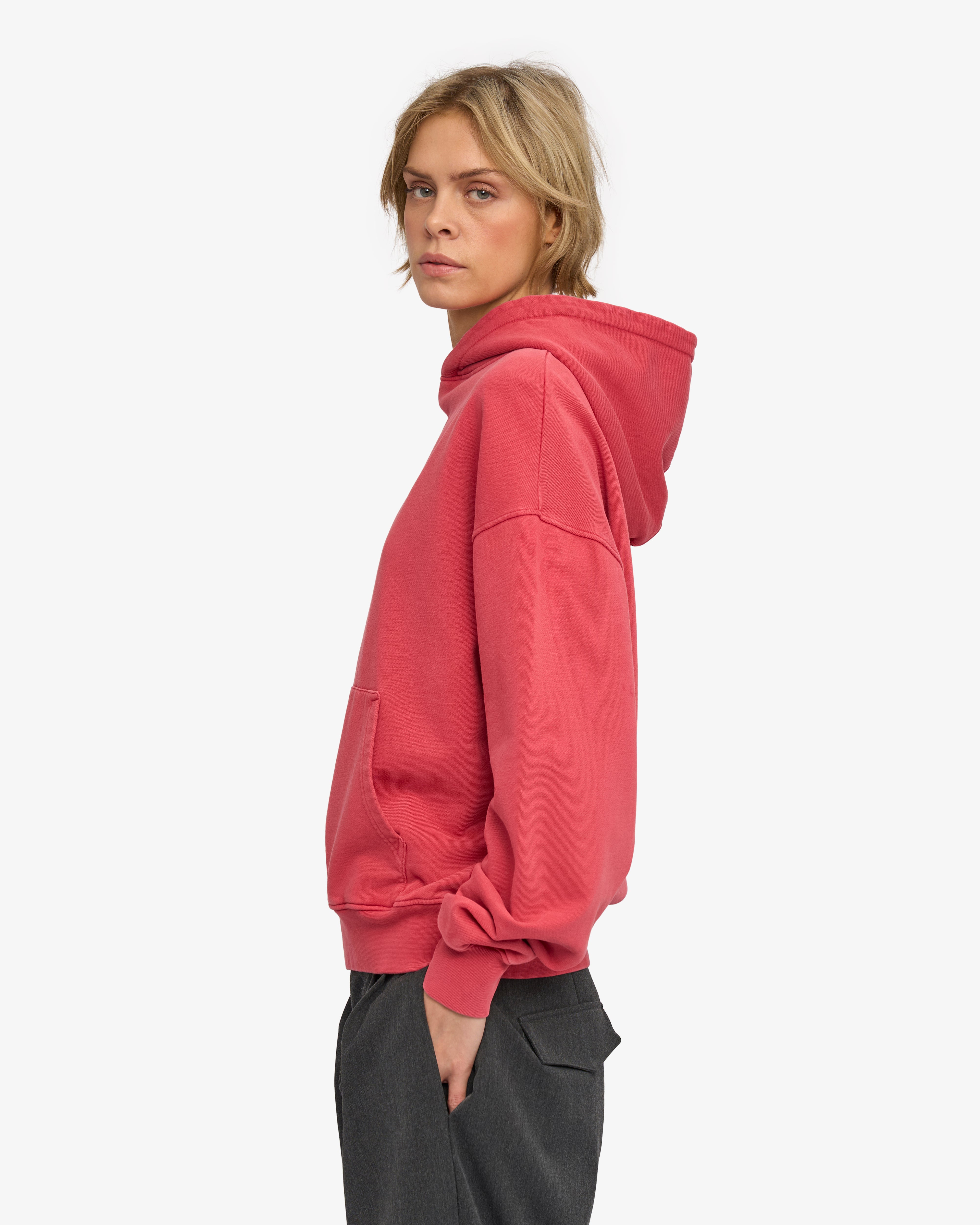 Organic Oversized Hood - Faded Red