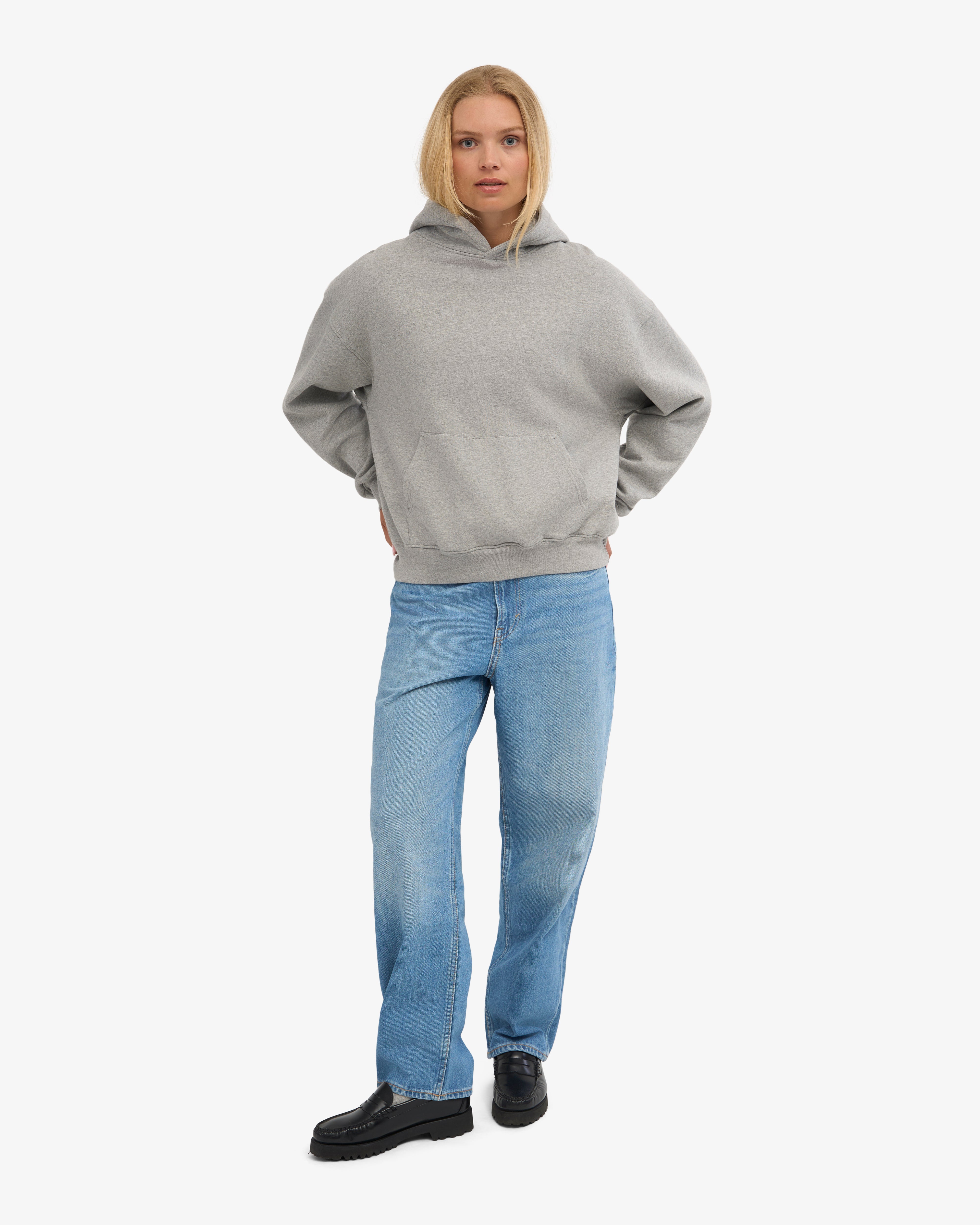 Organic Oversized Hood - Heather Grey