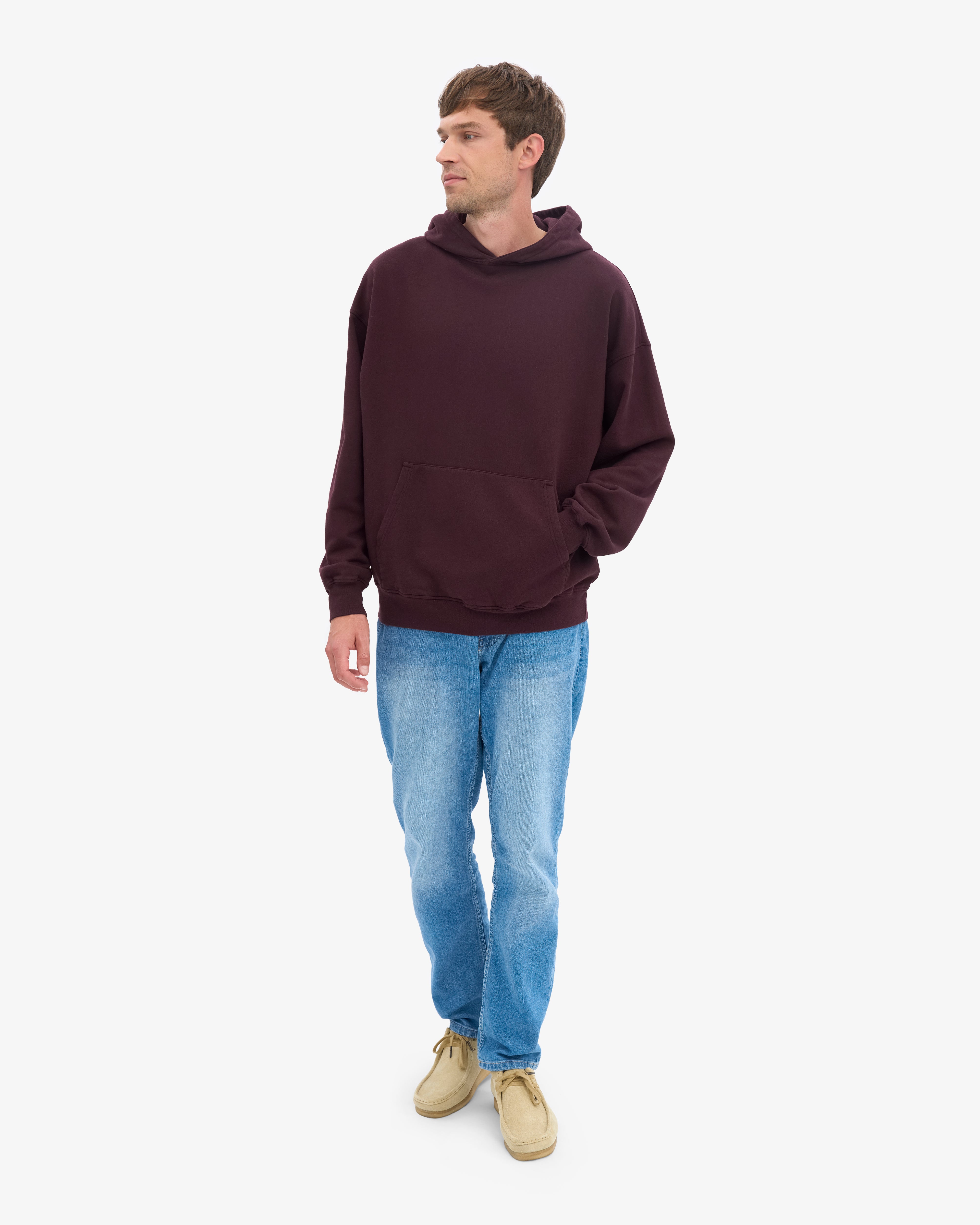 Organic Oversized Hood - Oxblood Red