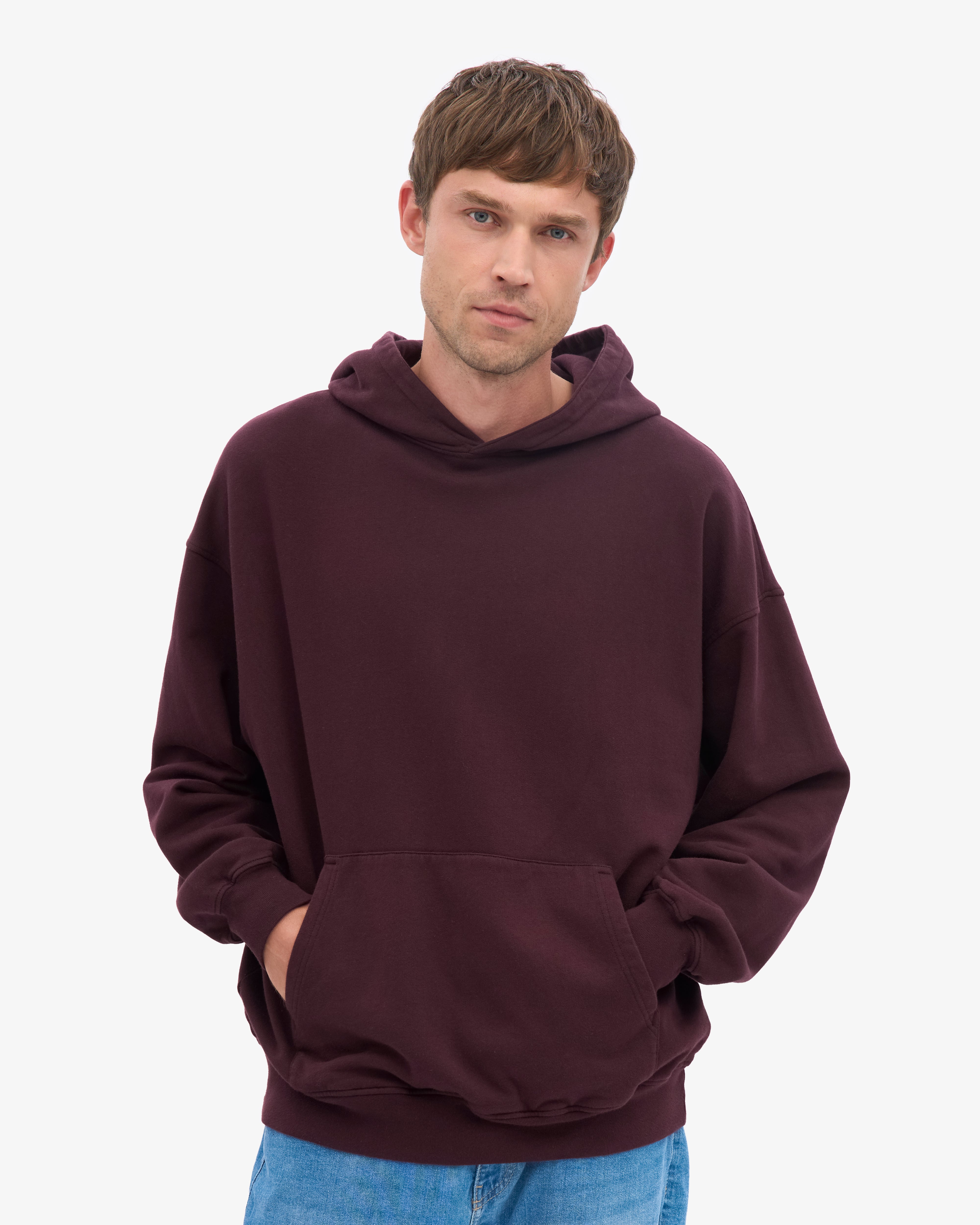 Organic Oversized Hood - Oxblood Red