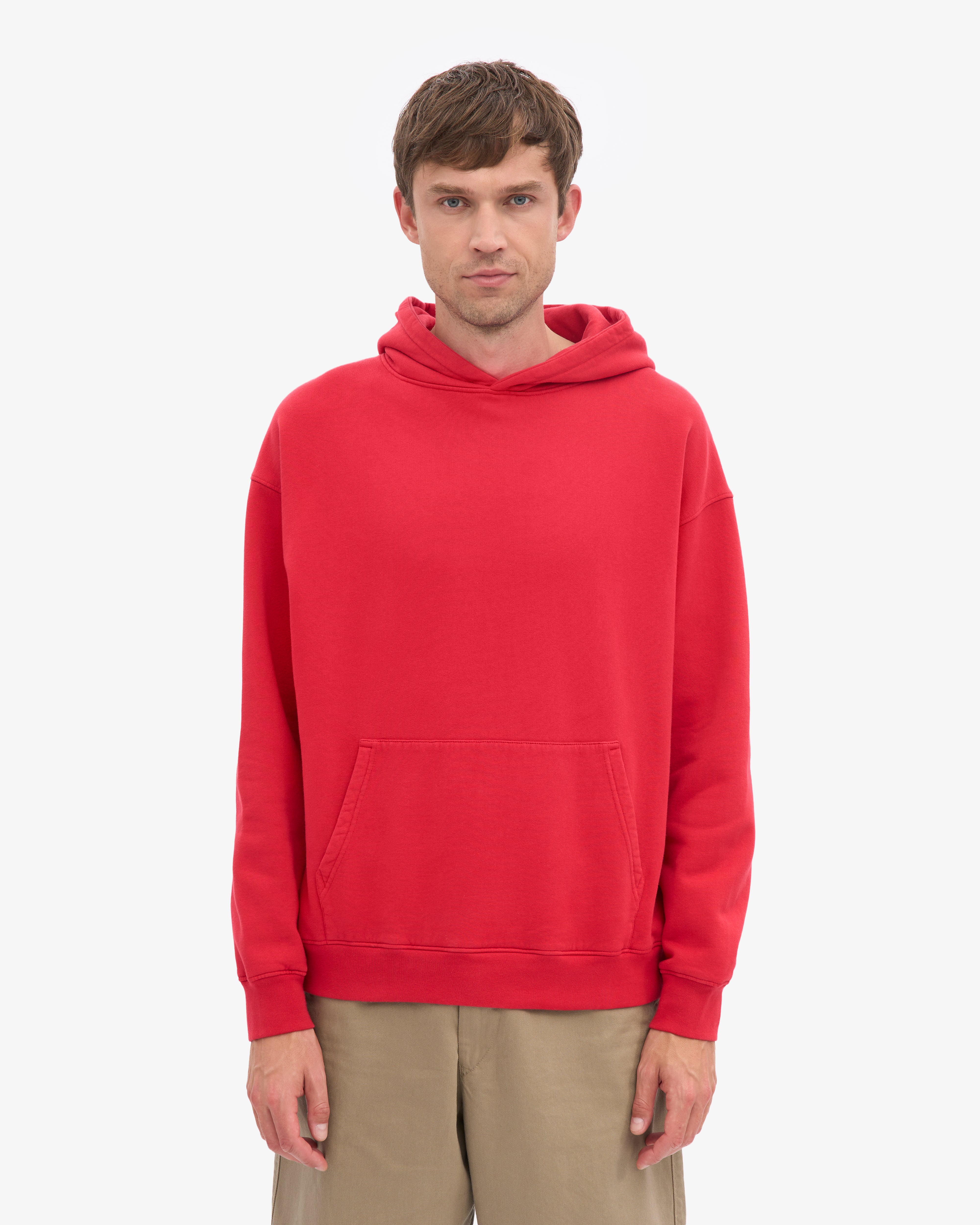Organic Oversized Hood - Scarlet Red