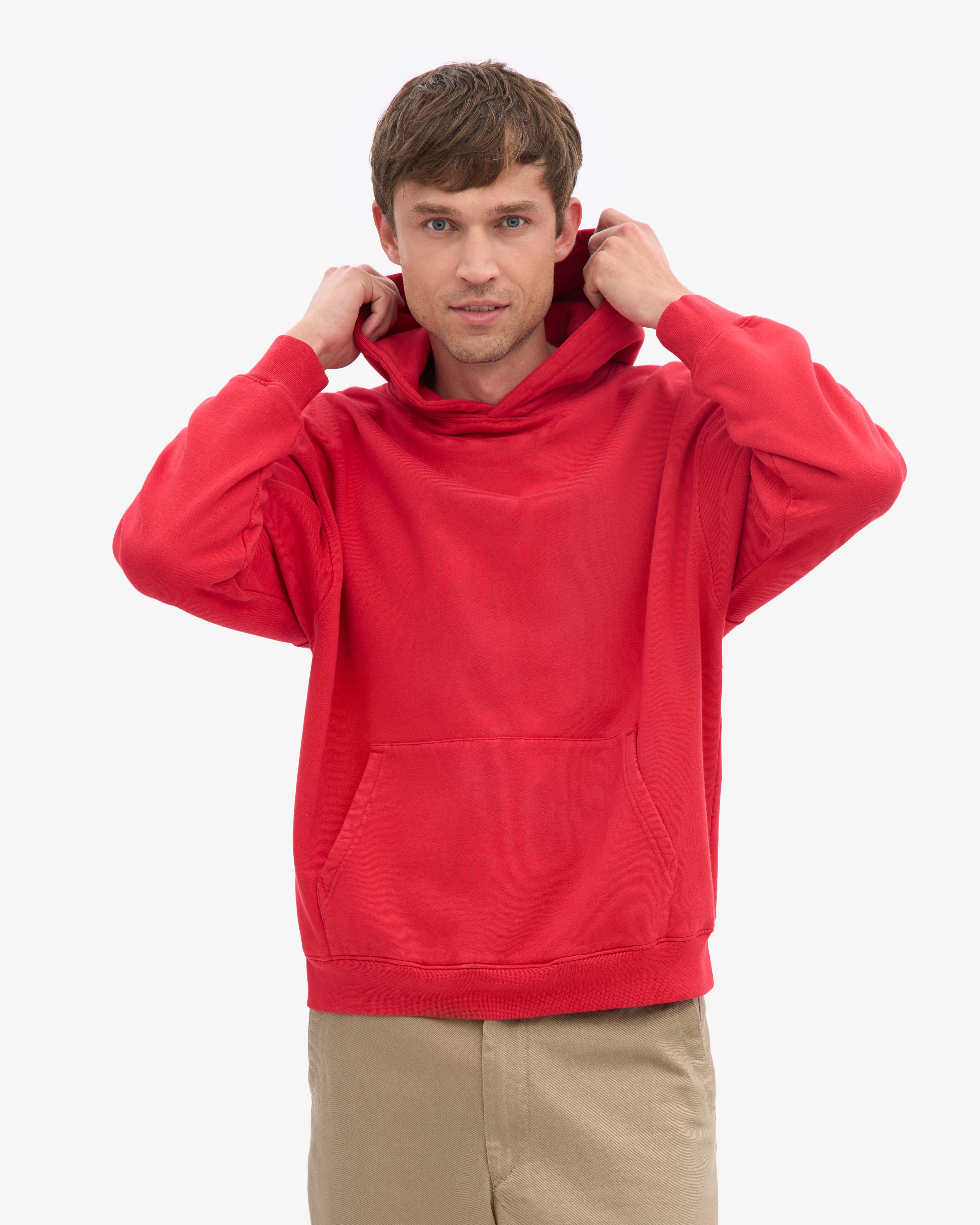 Organic Oversized Hood - Scarlet Red