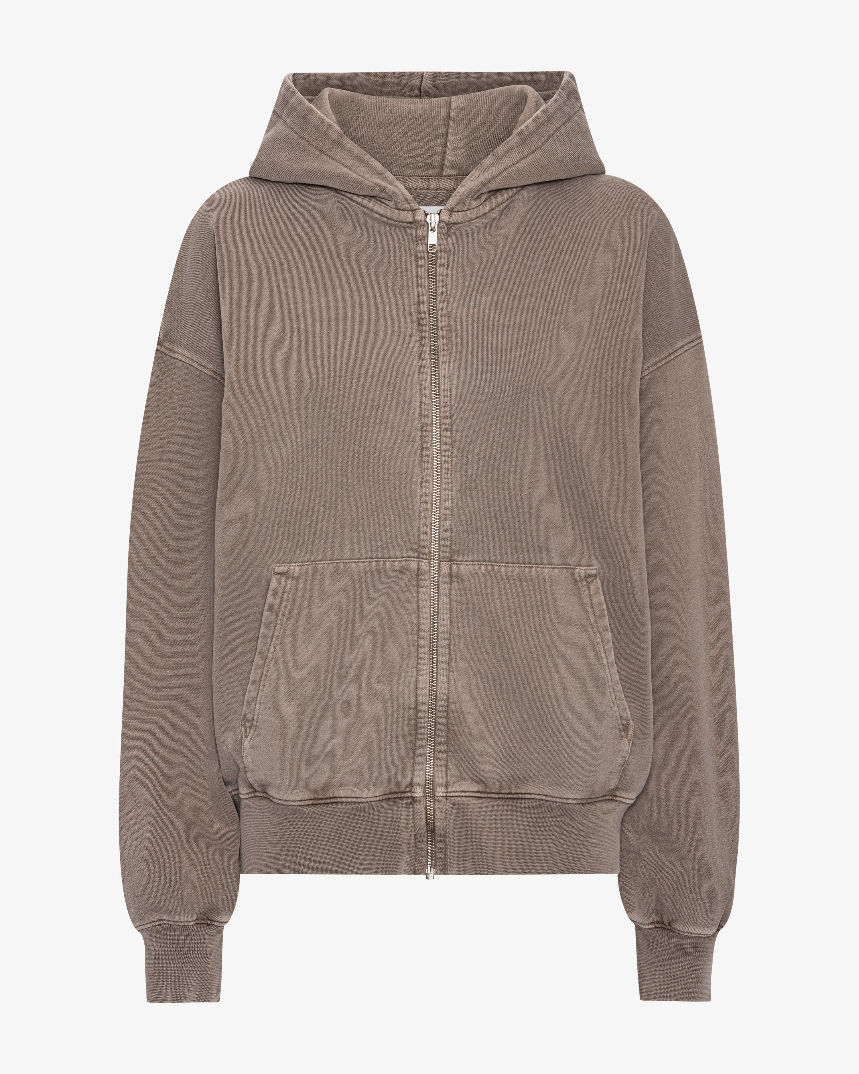 Organic Oversized Zip Hood - Faded Khaki