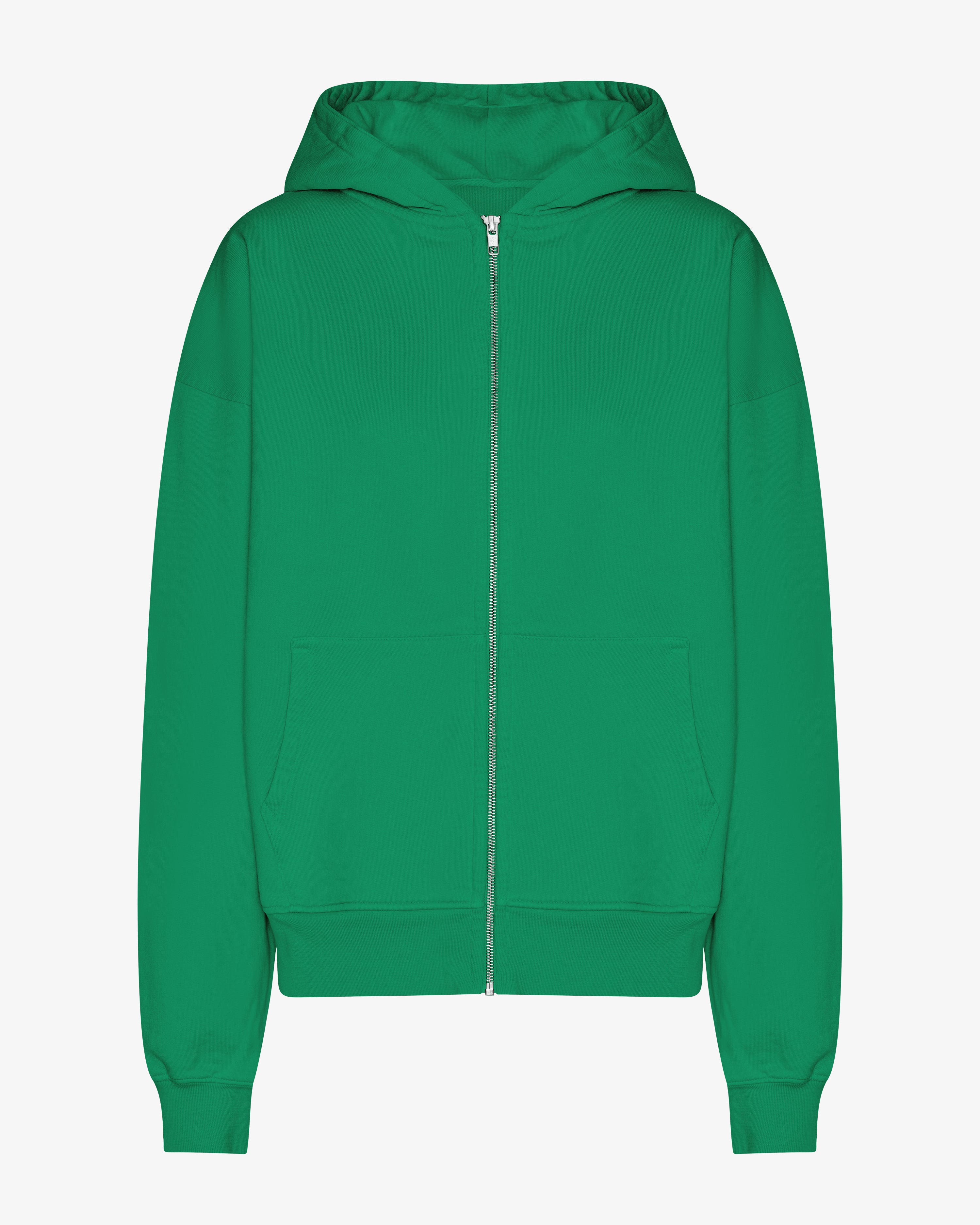Organic Oversized Zip Hood - Kelly Green