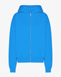 Organic Oversized Zip Hood - Pacific Blue