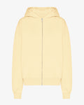 Organic Oversized Zip Hood - Soft Yellow