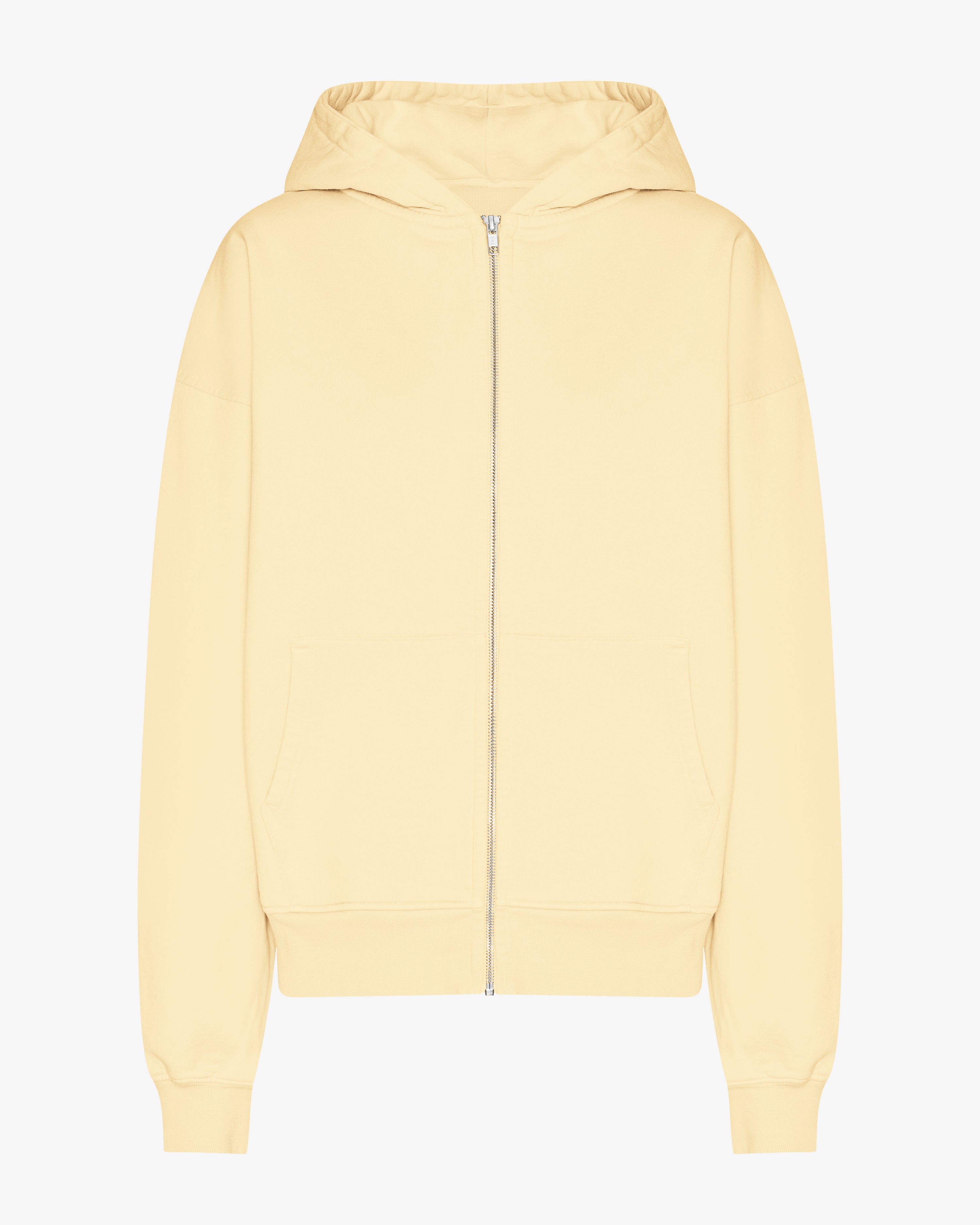 Organic Oversized Zip Hood - Soft Yellow