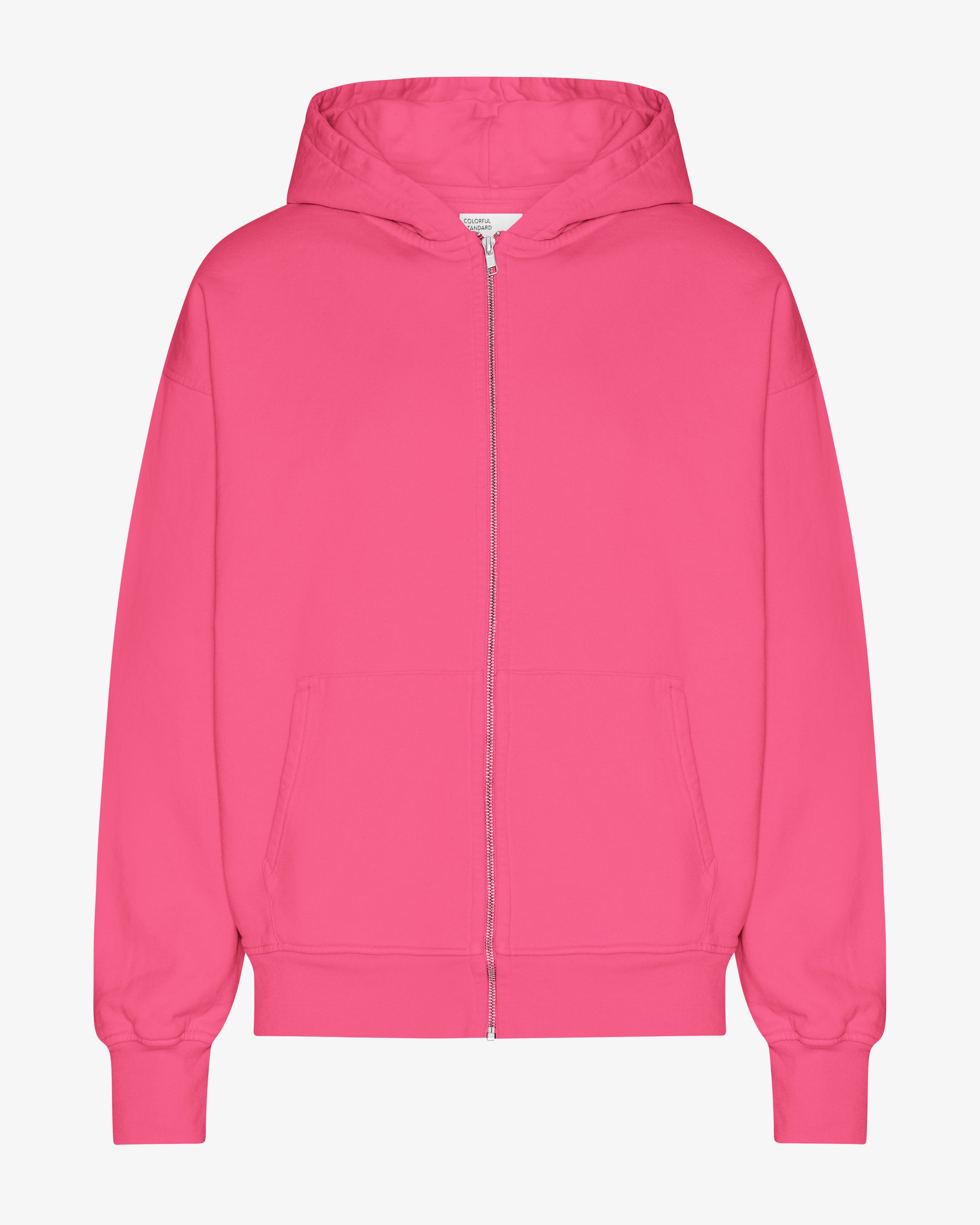 Organic Oversized Zip Hood - Bubblegum Pink