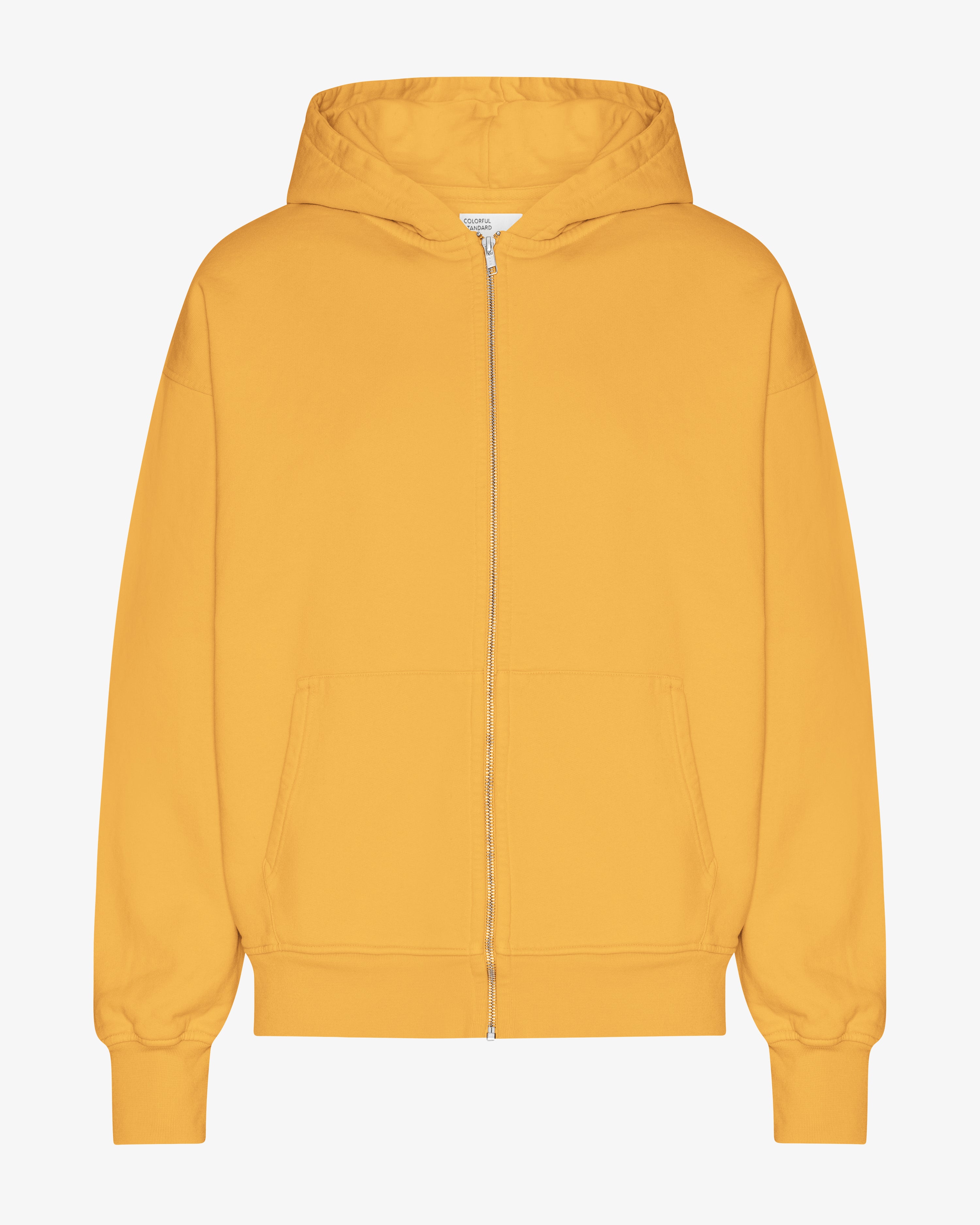 Organic Oversized Zip Hood - Burned Yellow