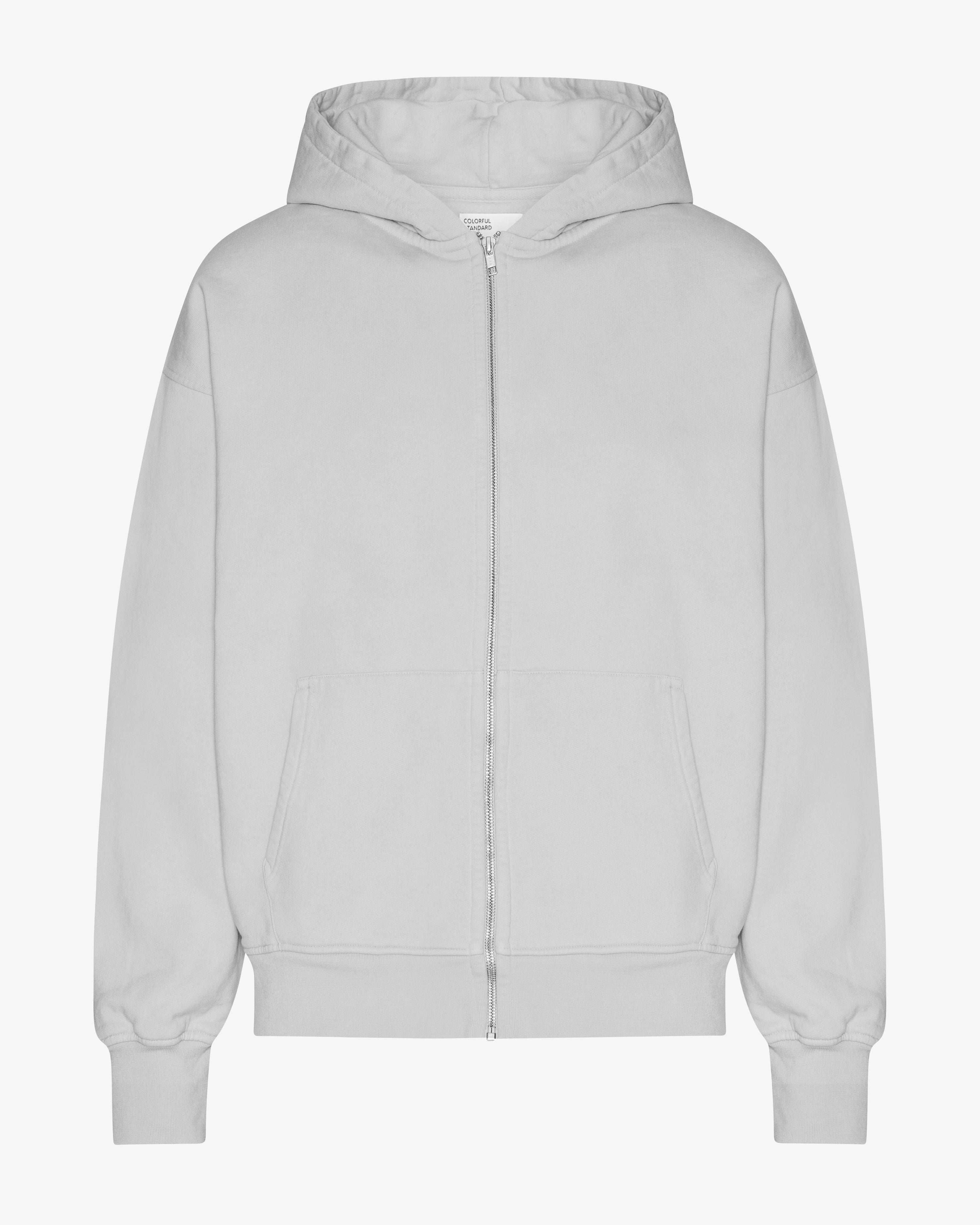Organic Oversized Zip Hood - Faded Grey