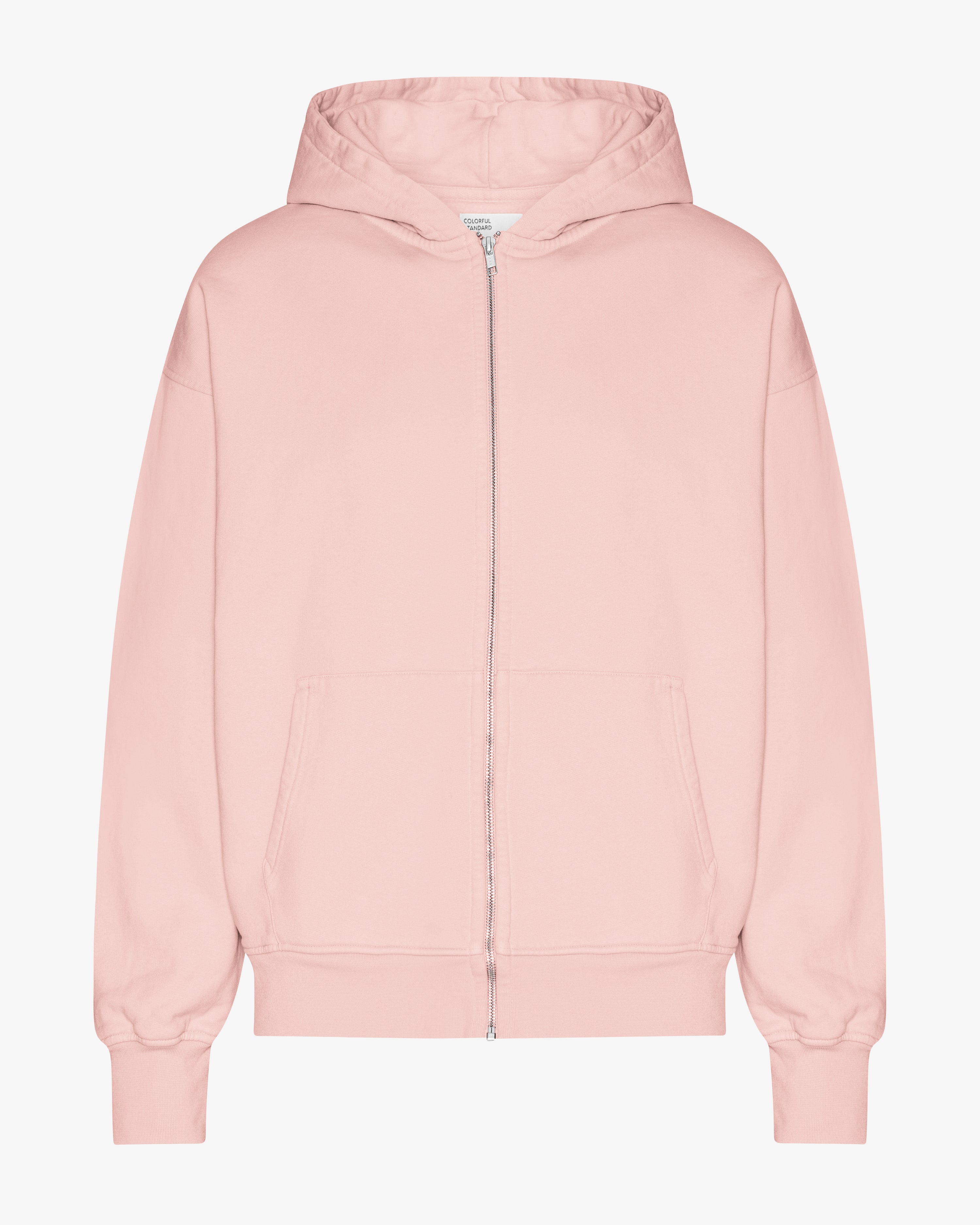 Organic Oversized Zip Hood - Faded Pink