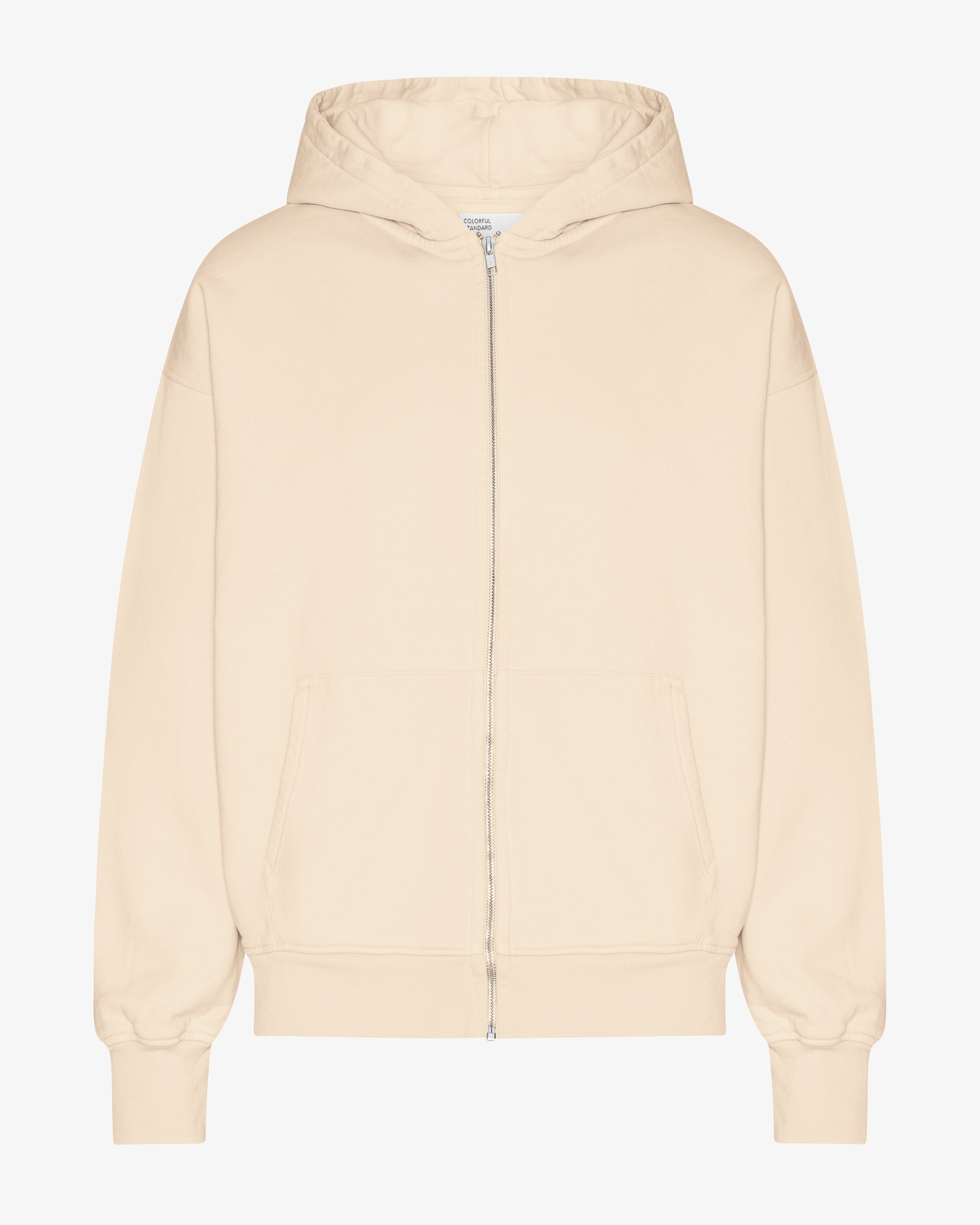 Organic Oversized Zip Hood - Ivory White