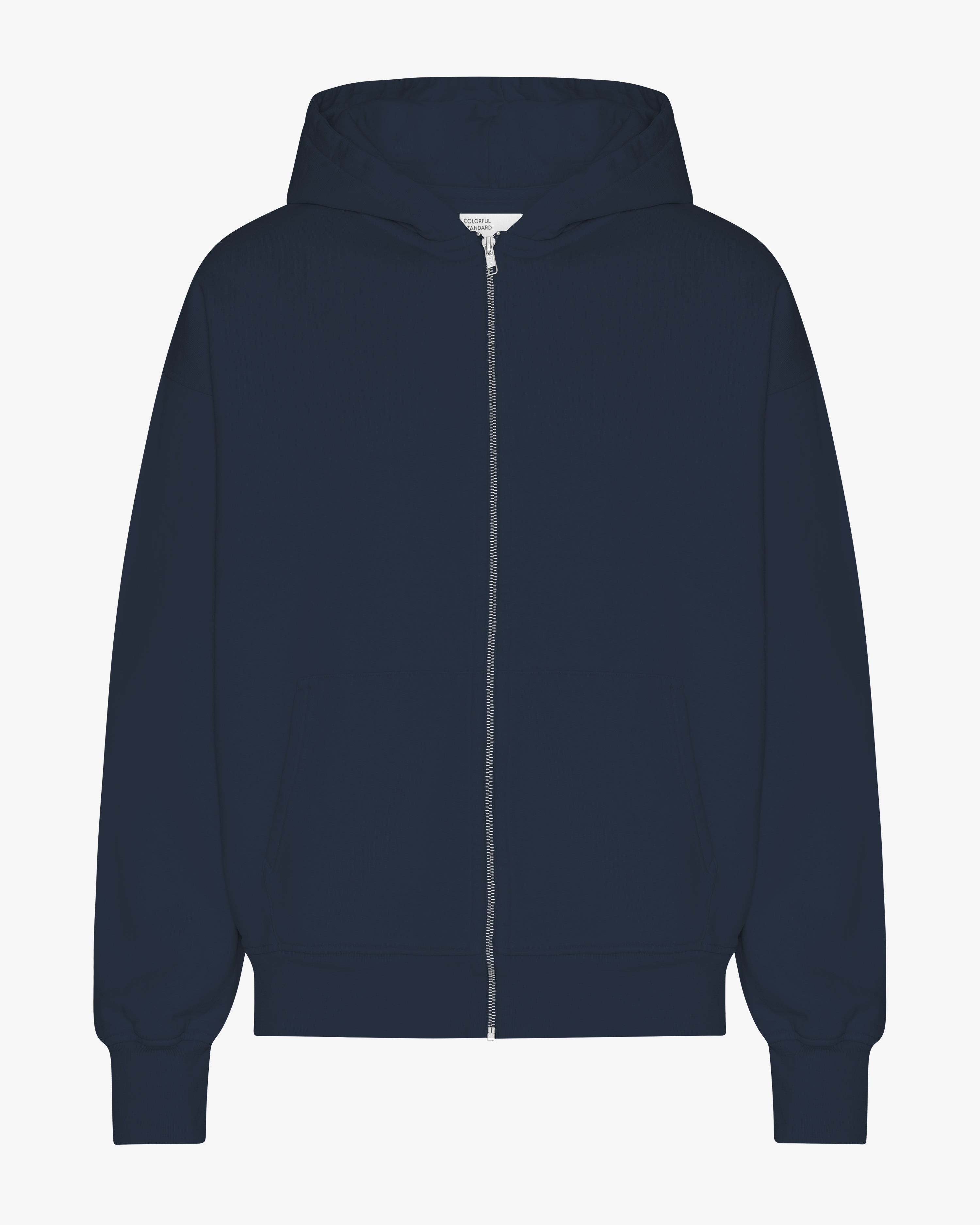 Organic Oversized Zip Hood - Navy Blue