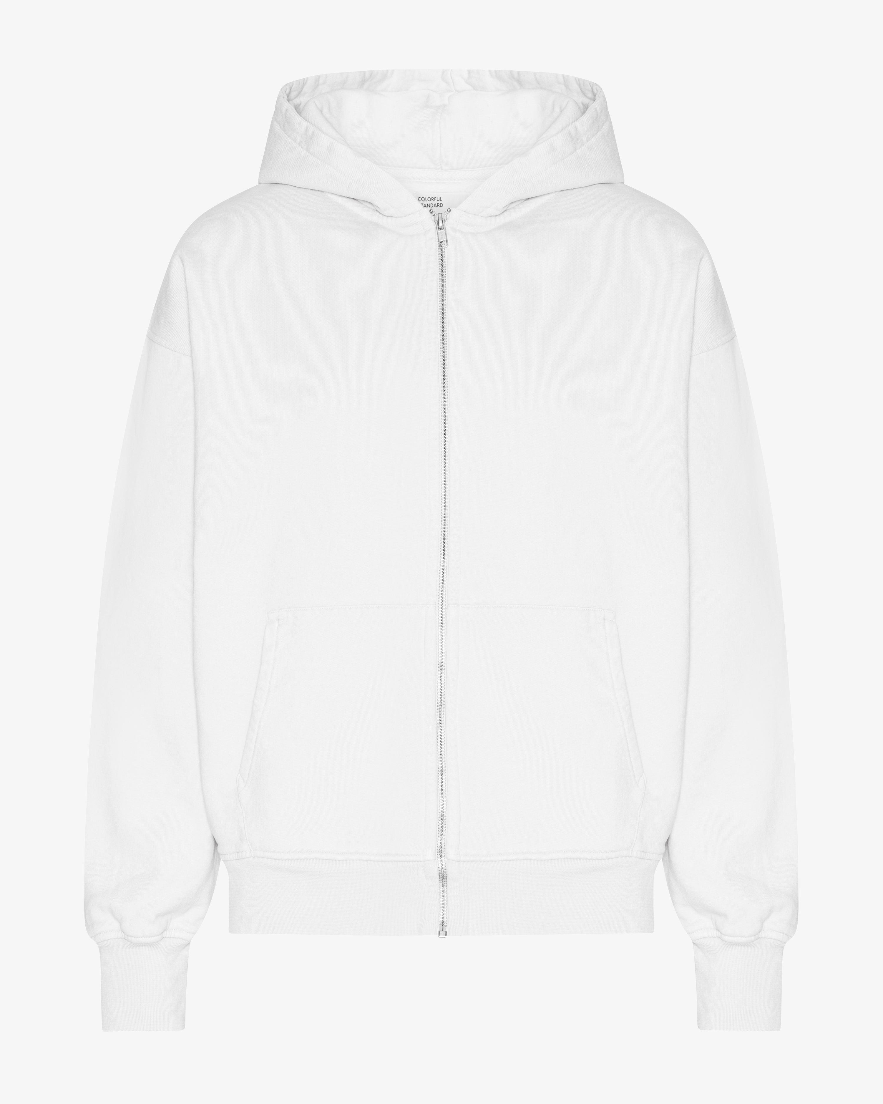 Organic Oversized Zip Hood - Optical White