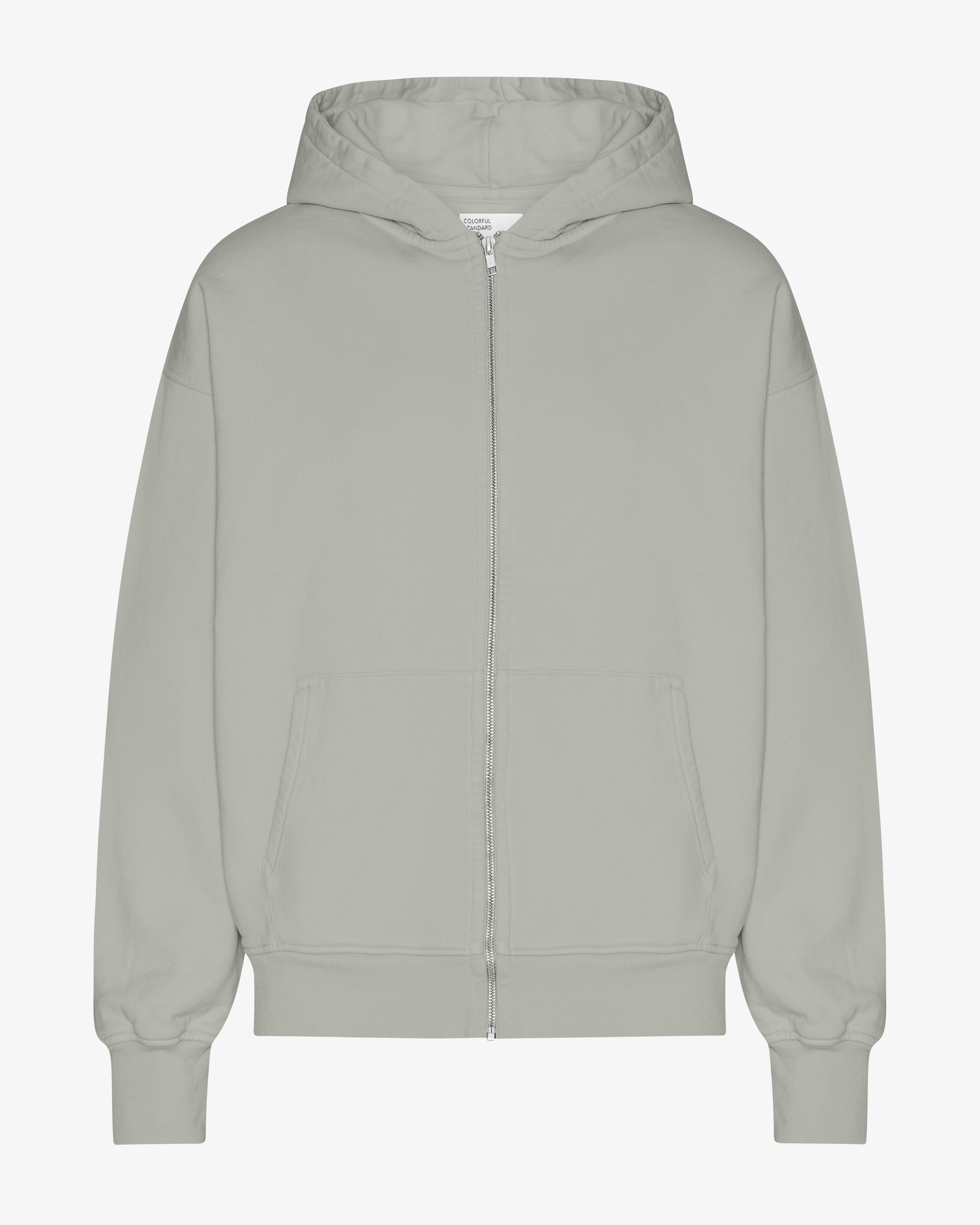 Organic Oversized Zip Hood - Steel Blue
