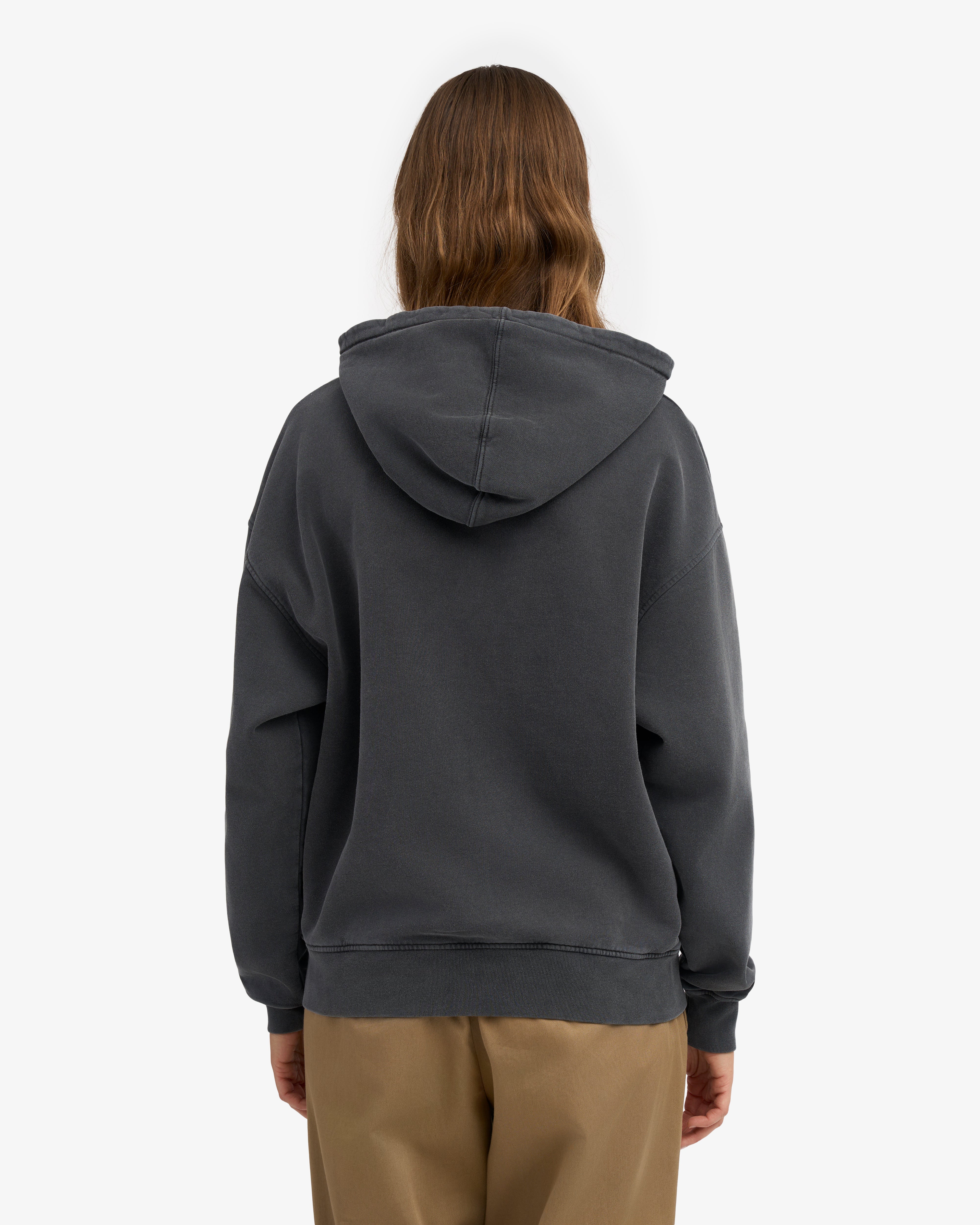 Organic Oversized Zip Hood - Faded Black