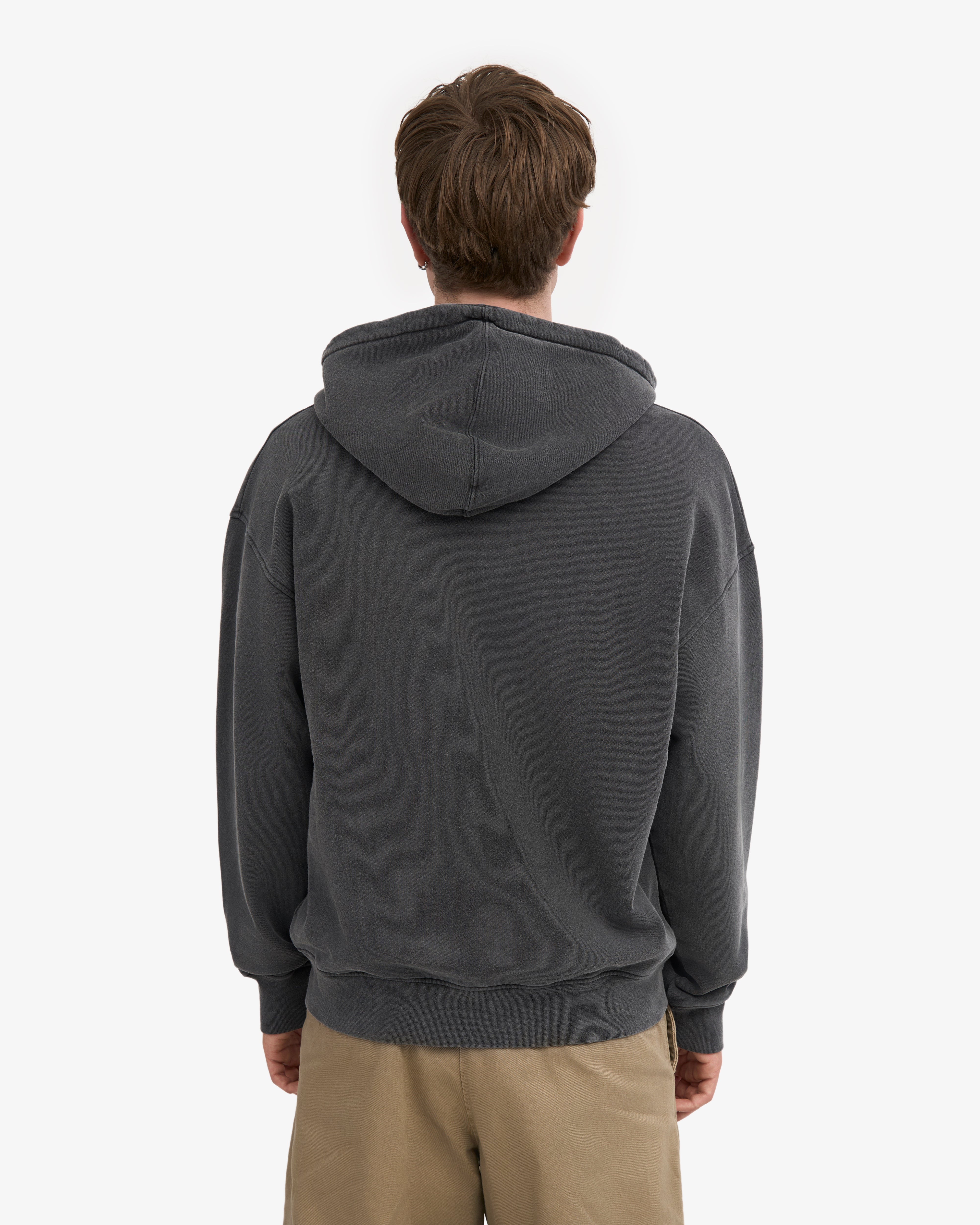 Organic Oversized Zip Hood - Faded Black