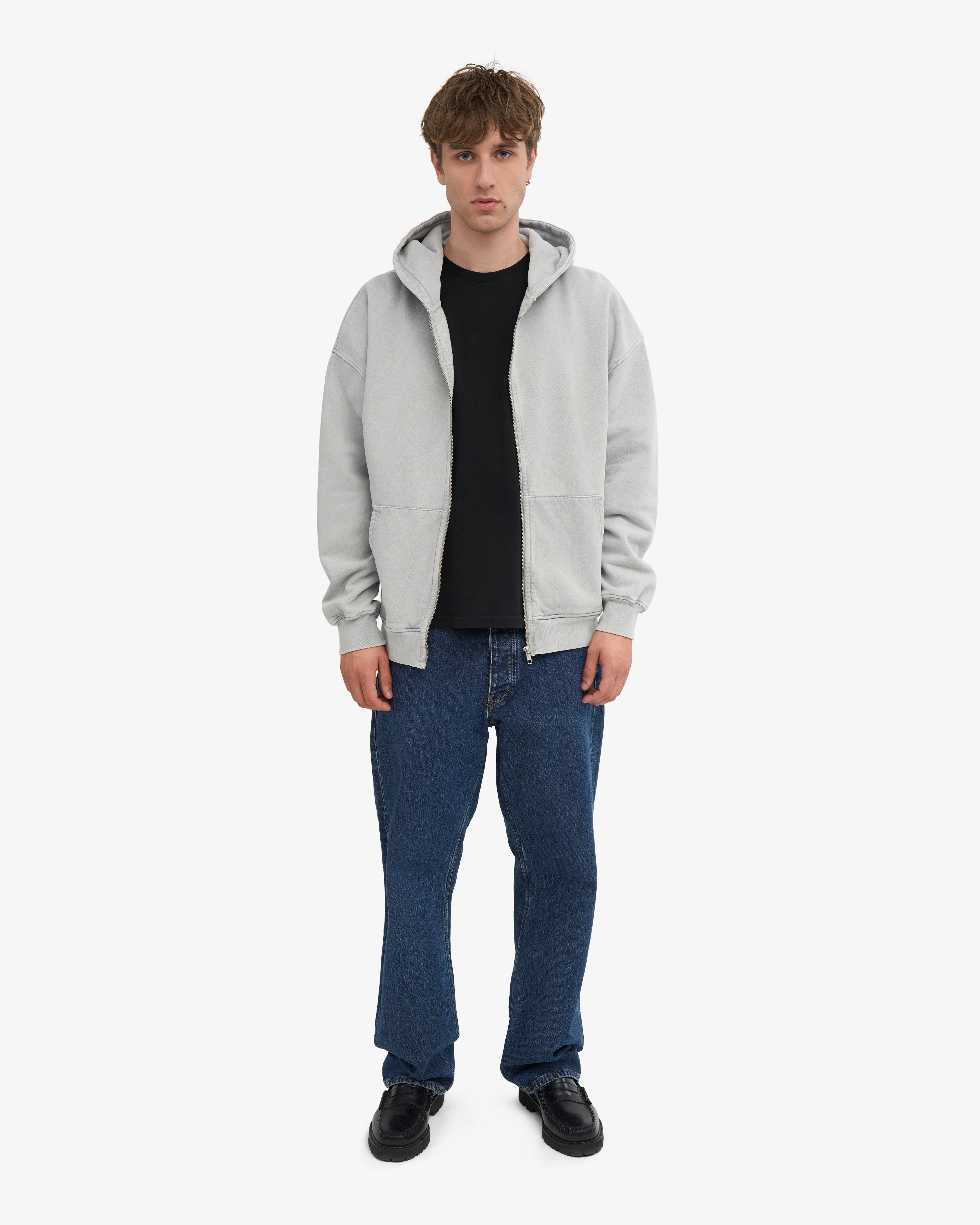Organic Oversized Zip Hood - Faded Grey