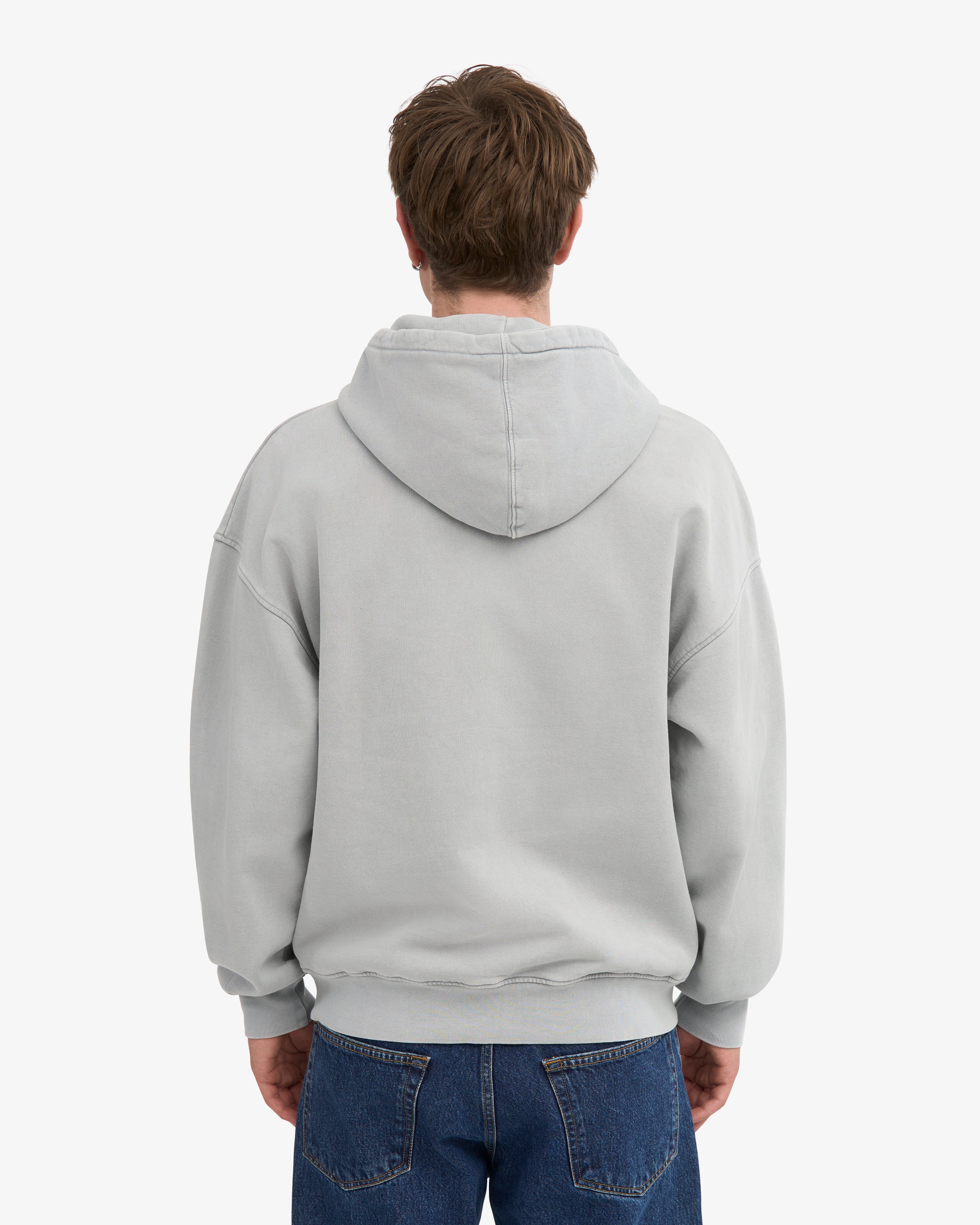 Organic Oversized Zip Hood - Faded Grey