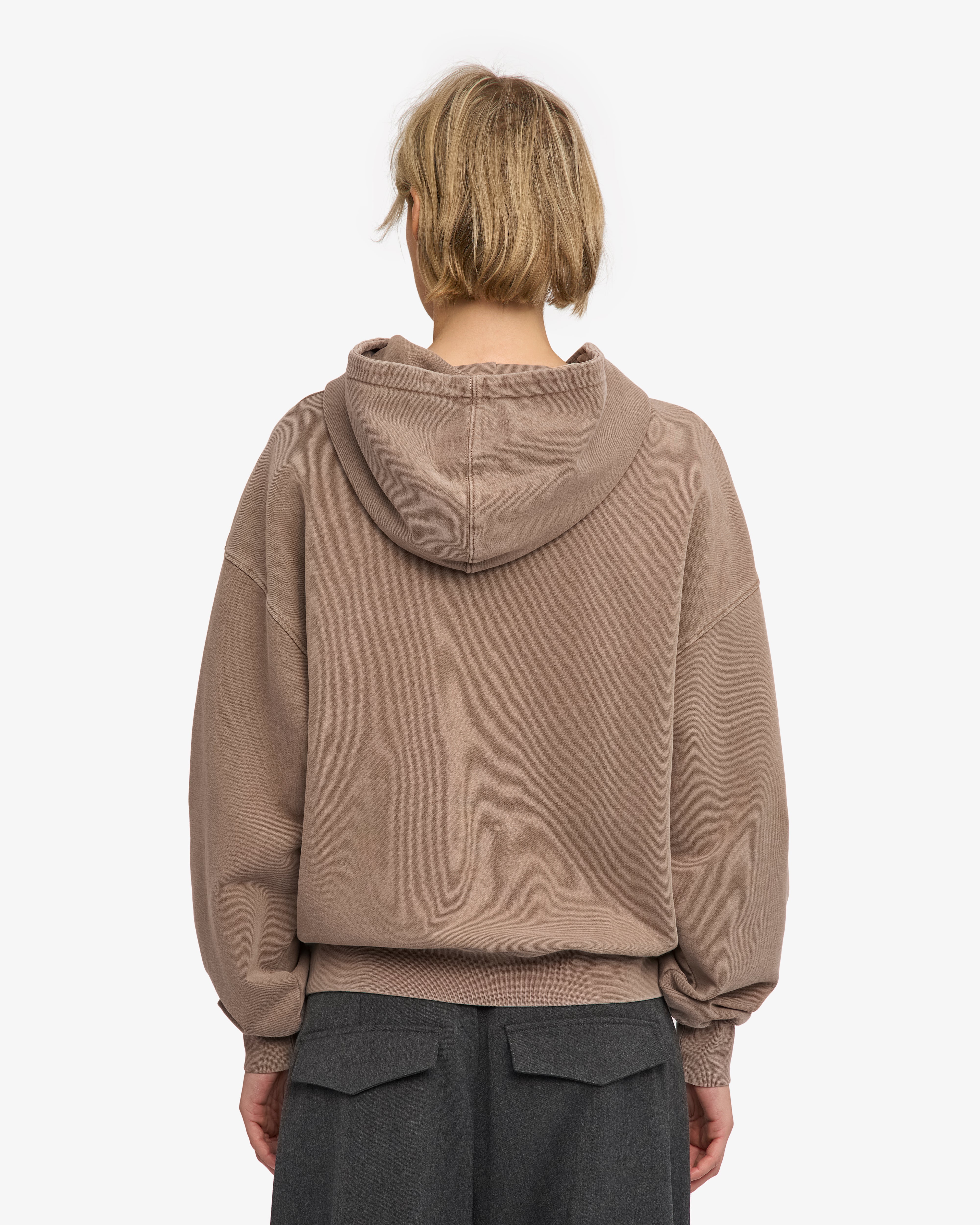 Organic Oversized Zip Hood - Faded Khaki