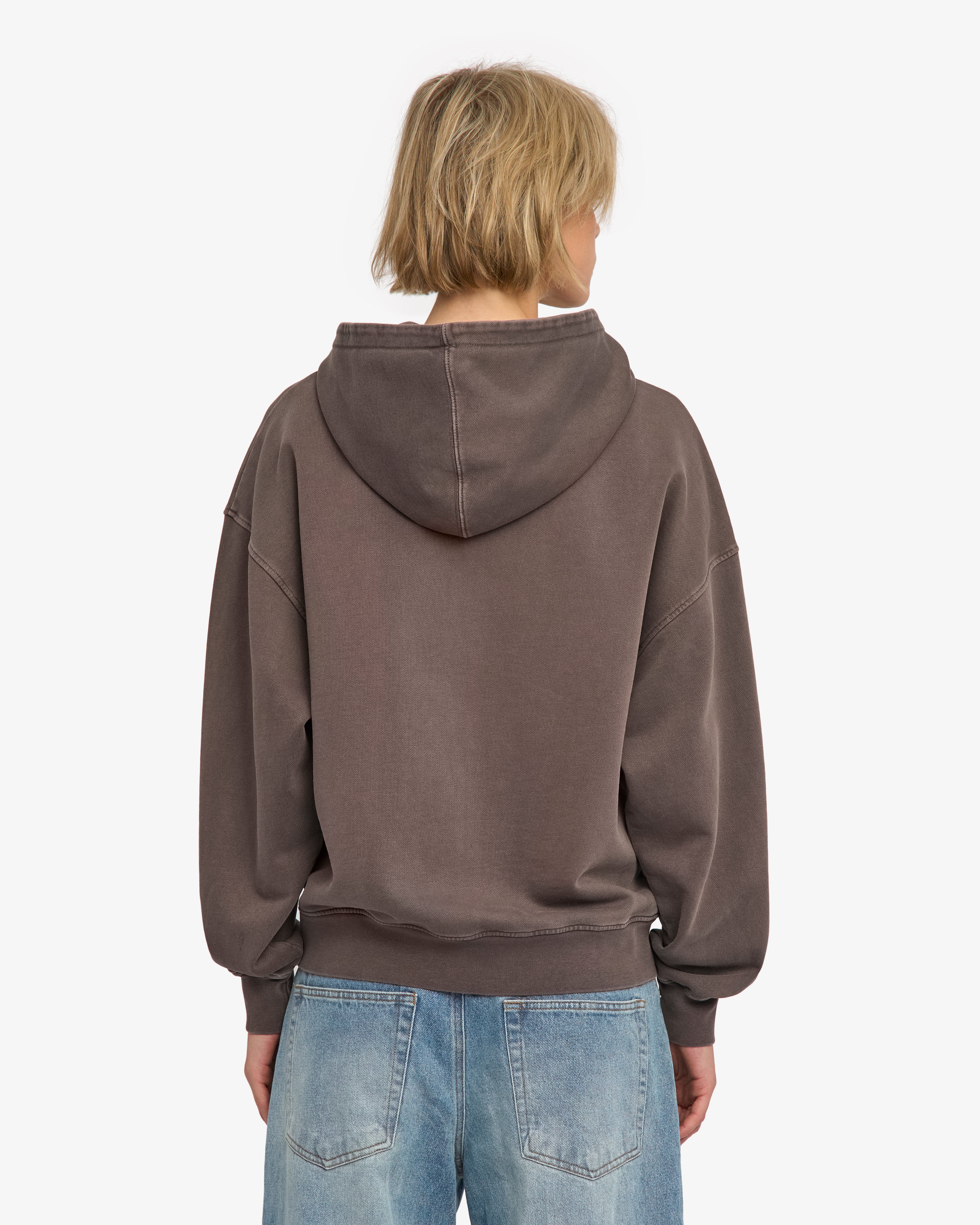 Organic Oversized Zip Hood - Faded Mud