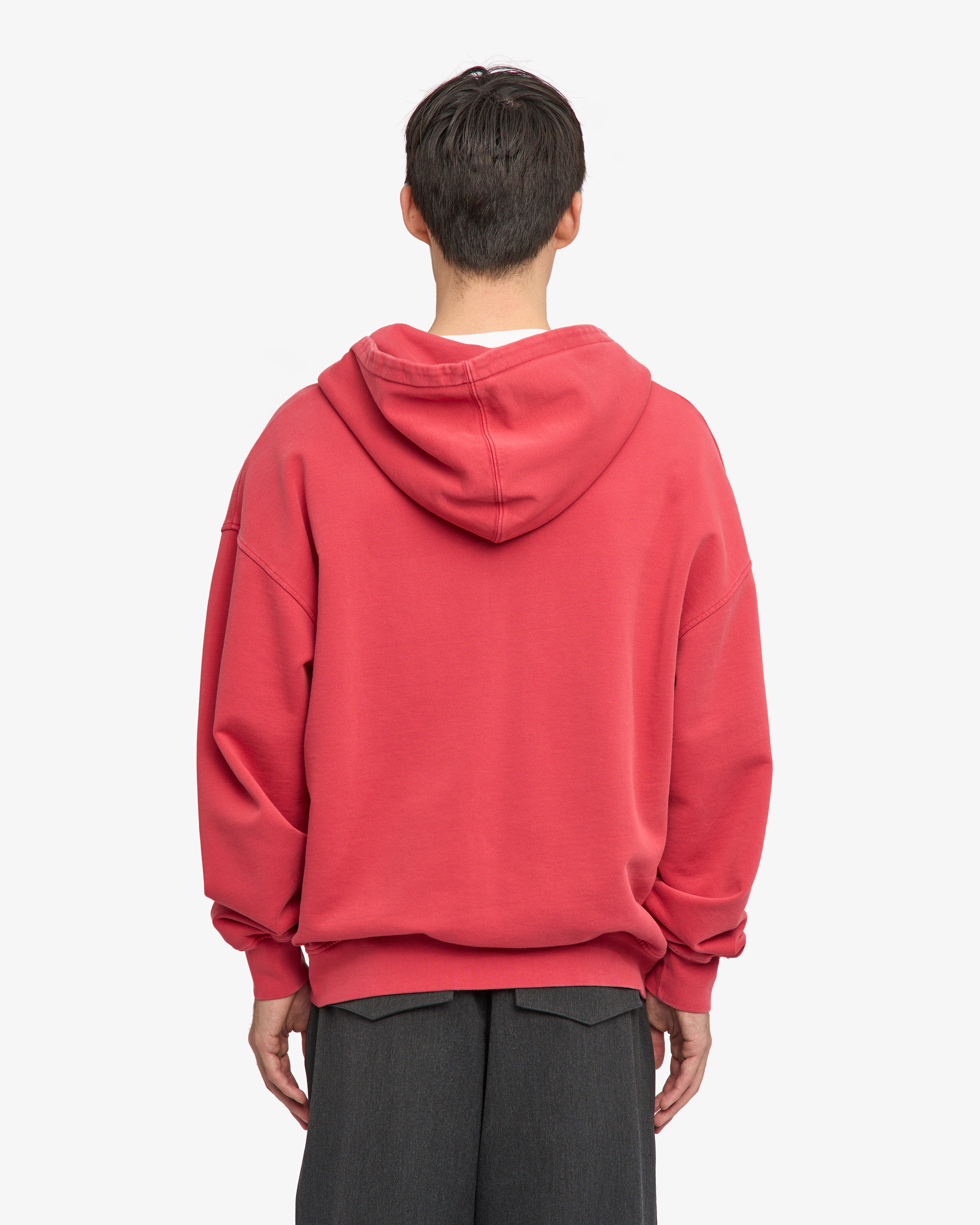 Organic Oversized Zip Hood - Faded Red