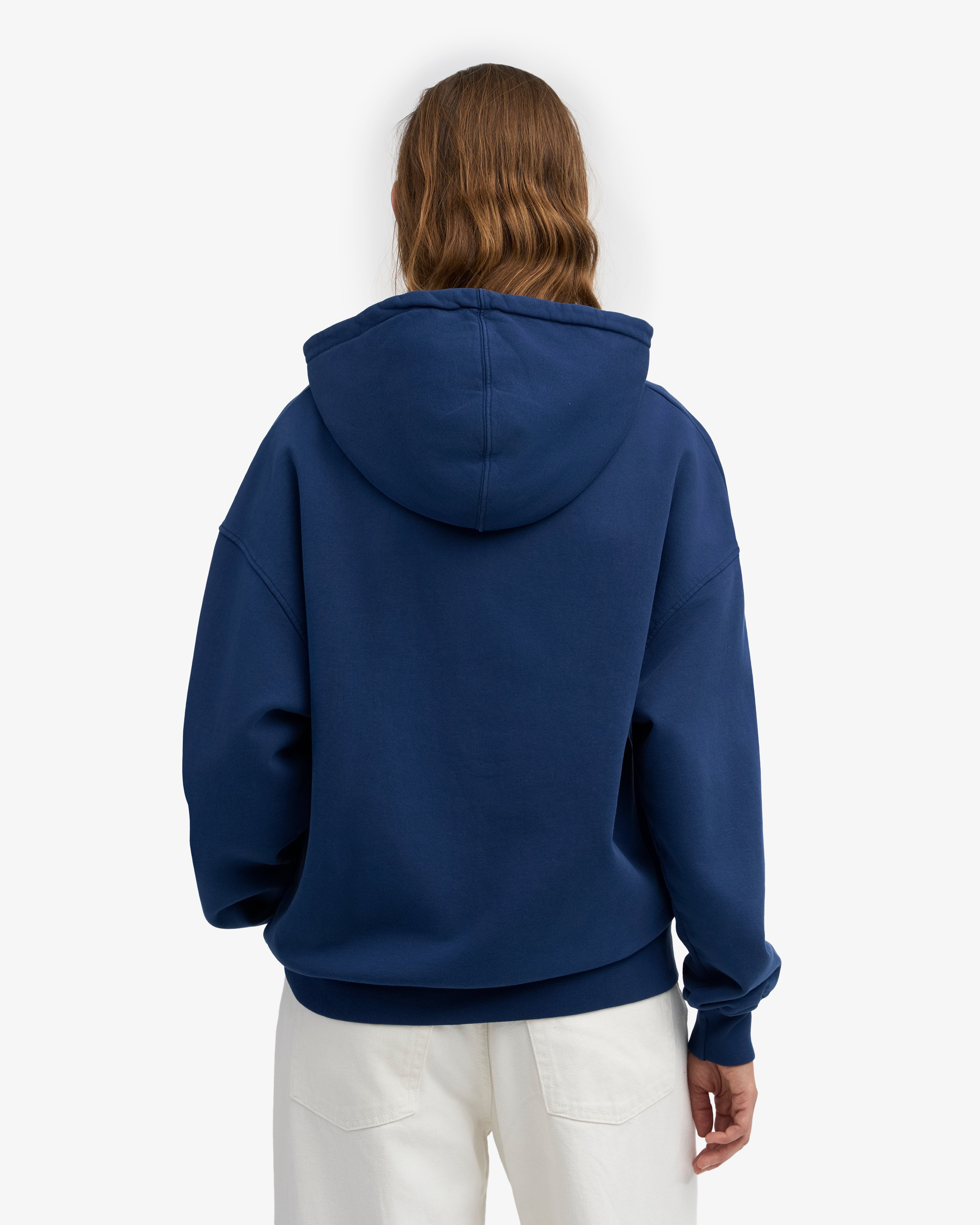 Organic Oversized Zip Hood - Marine Blue
