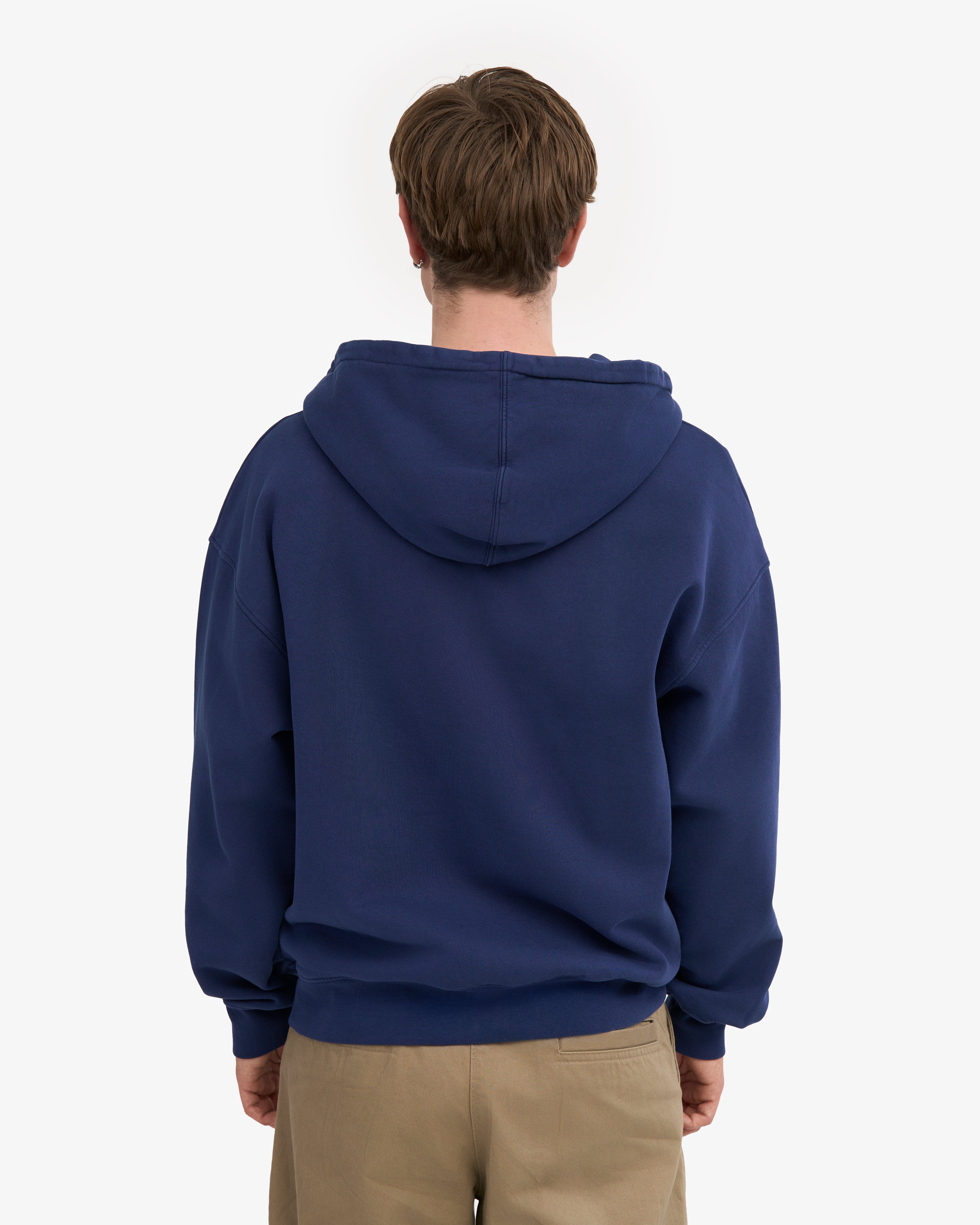 Organic Oversized Zip Hood - Marine Blue