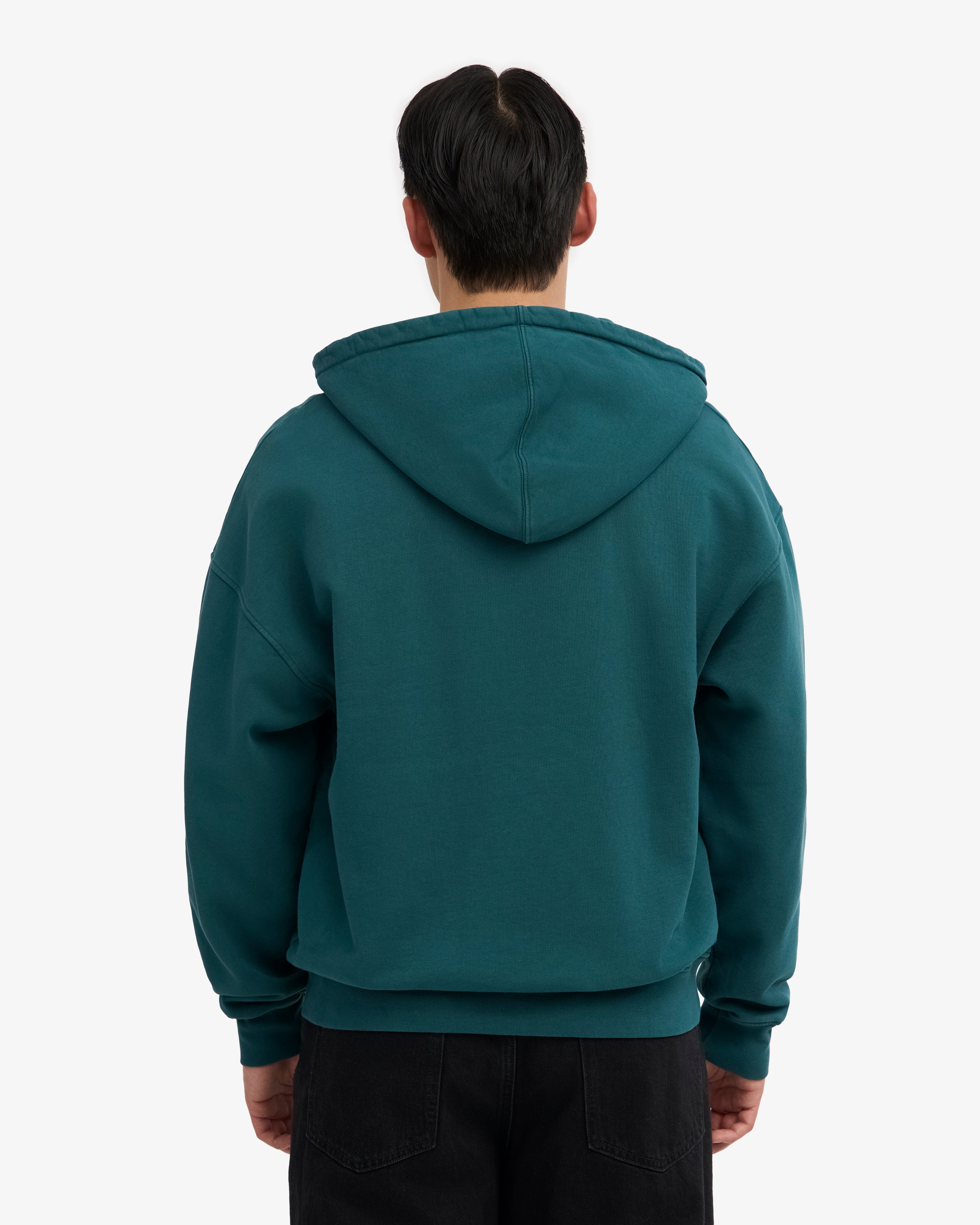 Organic Oversized Zip Hood - Ocean Green