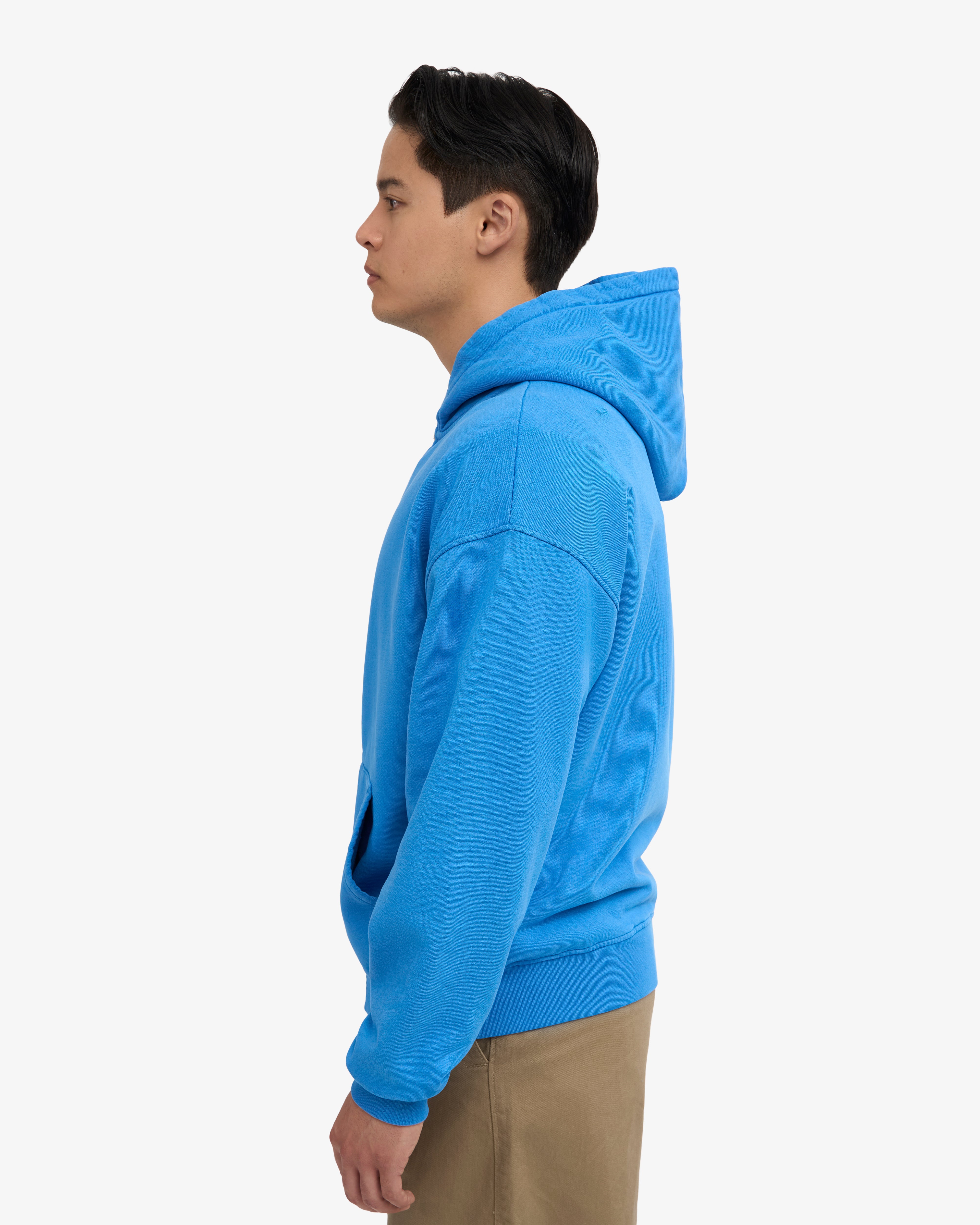 Organic Oversized Zip Hood - Pacific Blue