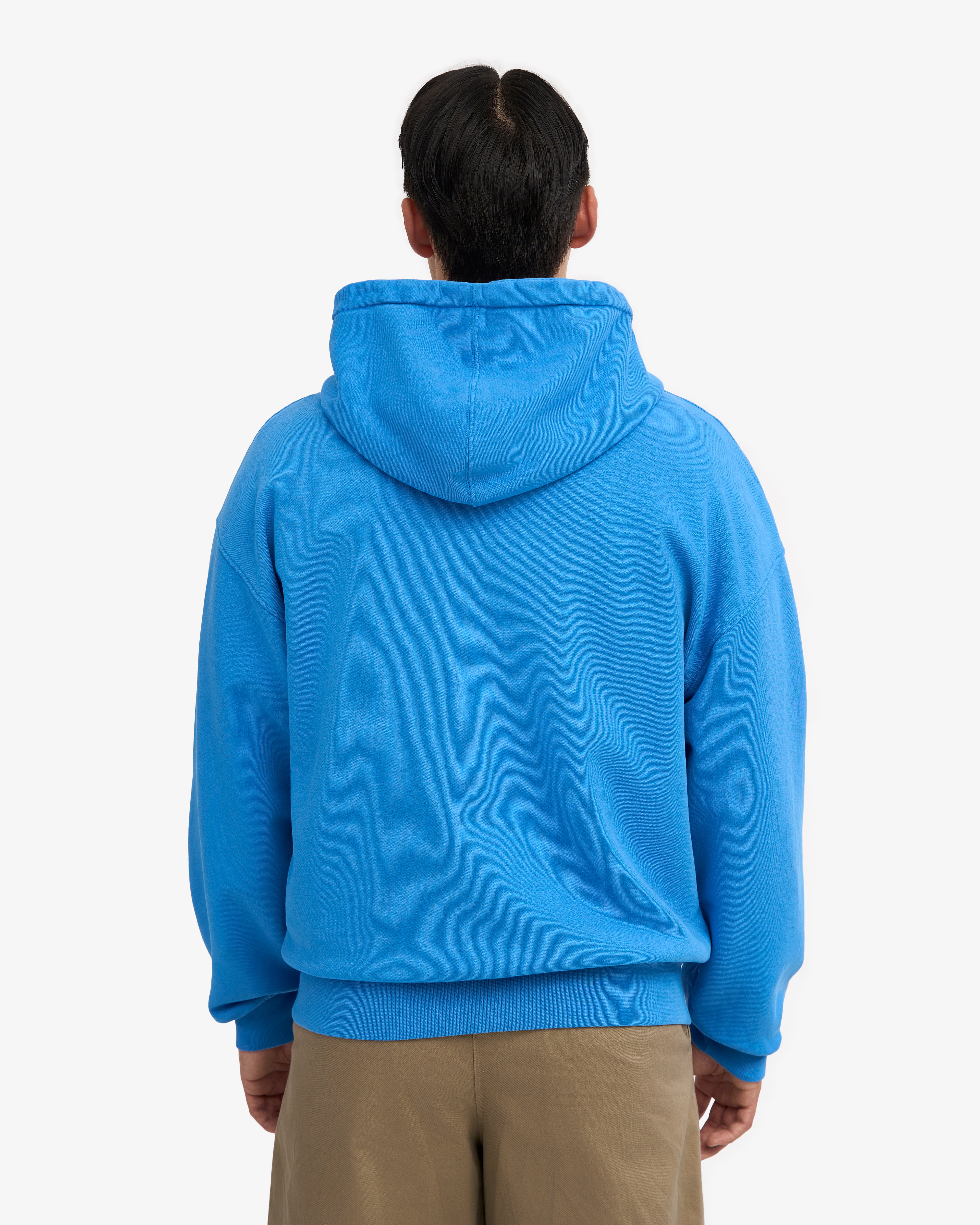 Organic Oversized Zip Hood - Pacific Blue