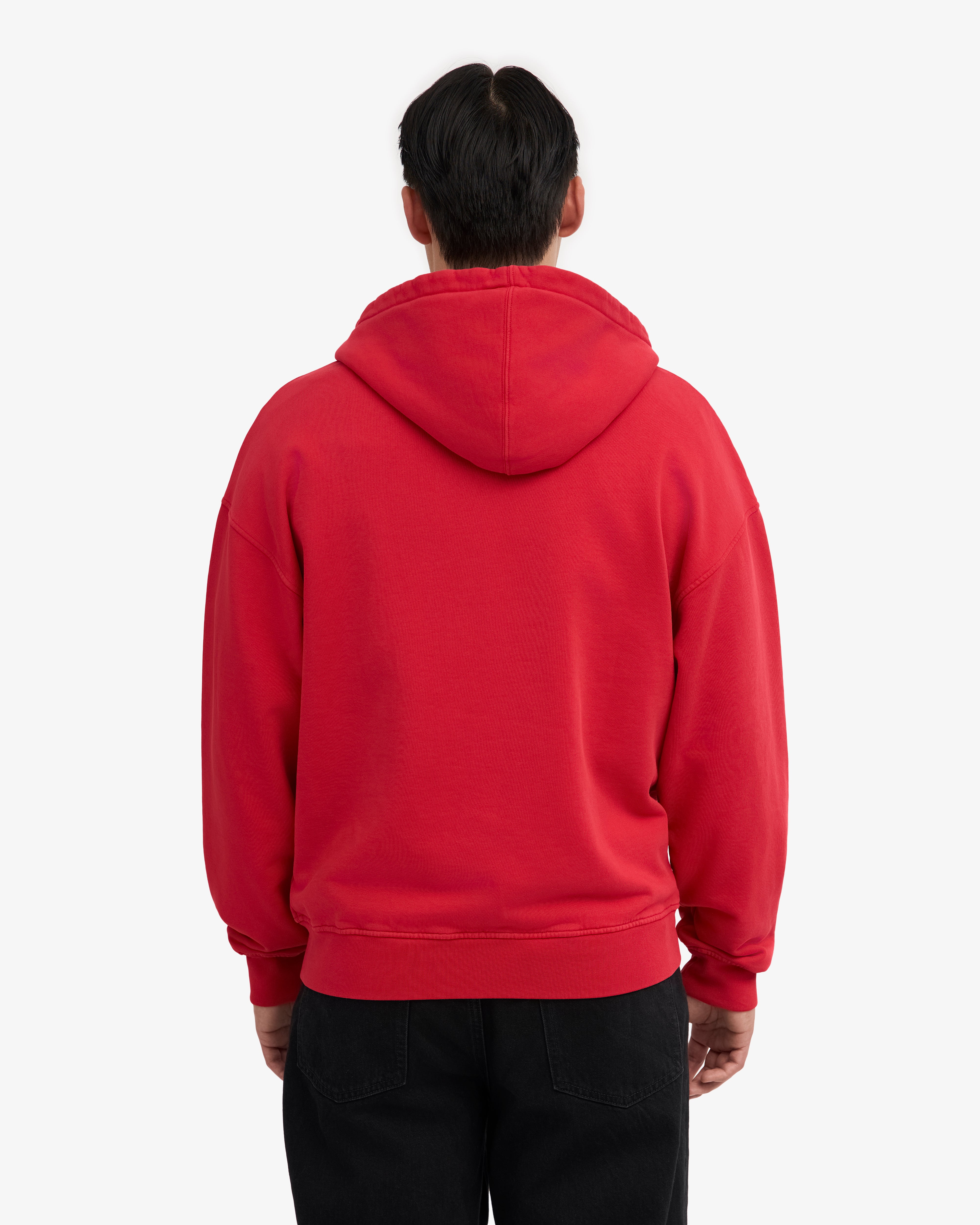 Organic Oversized Zip Hood - Scarlet Red
