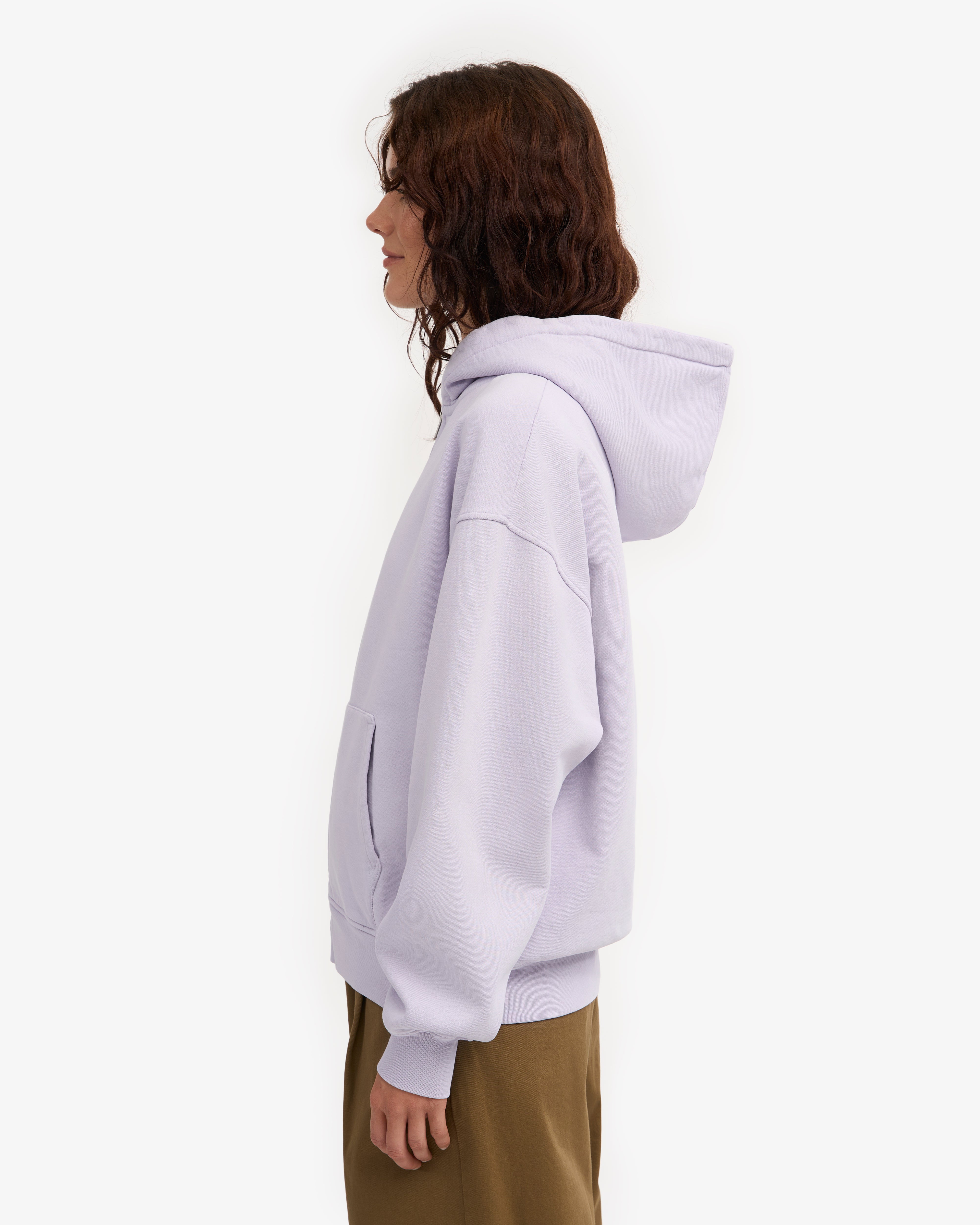 Organic Oversized Zip Hood - Soft Lavender