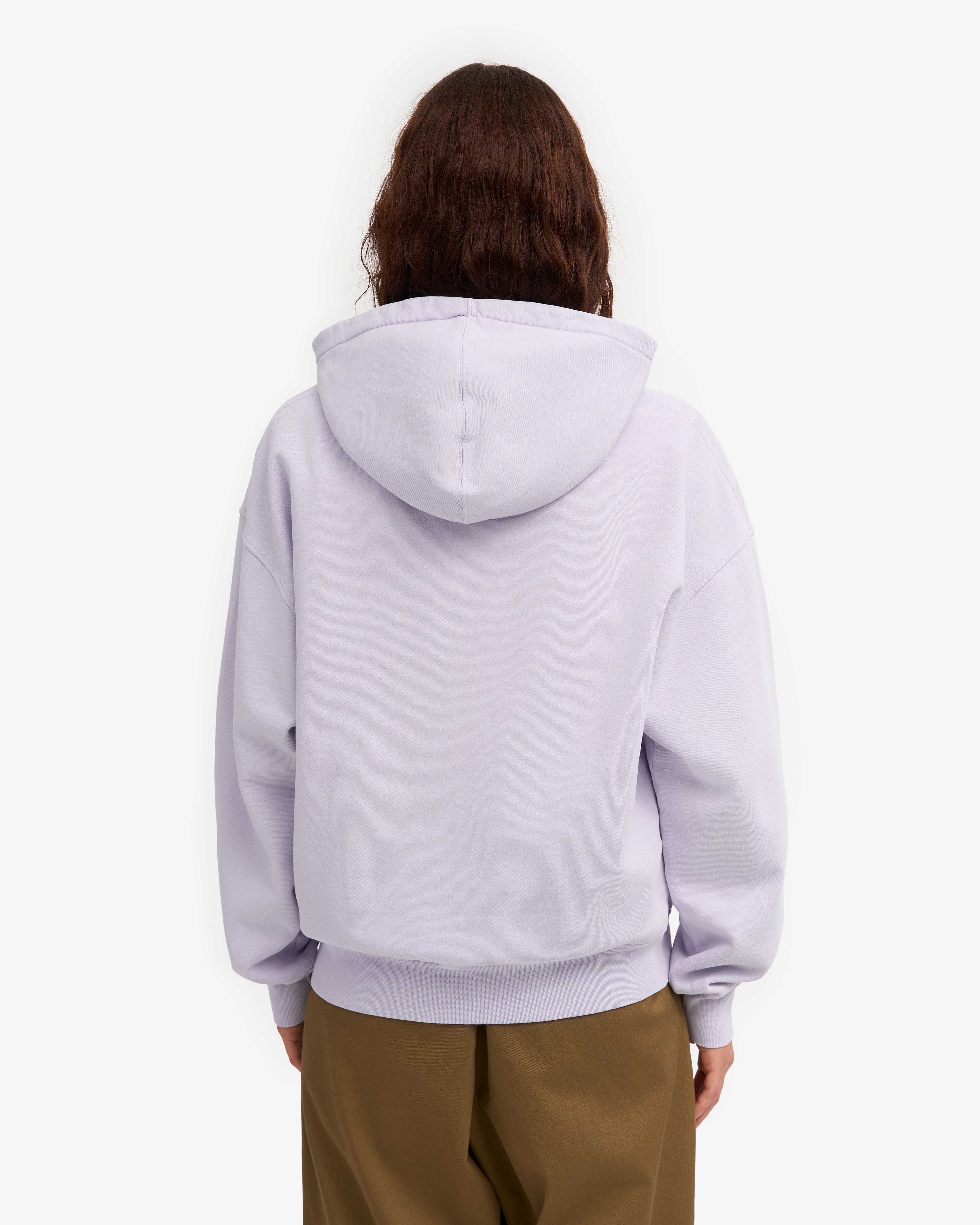 Organic Oversized Zip Hood - Soft Lavender