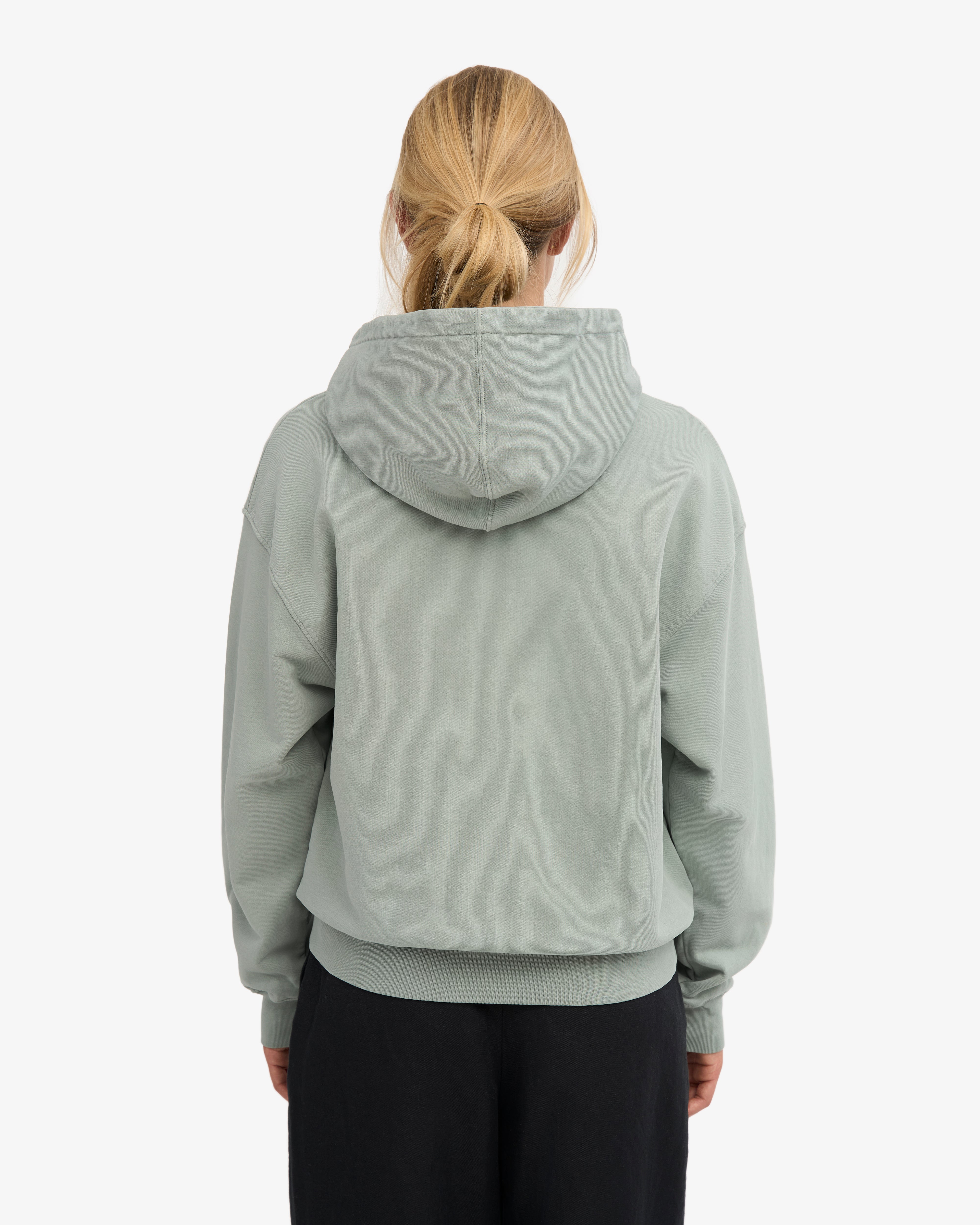 Organic Oversized Zip Hood - Steel Blue