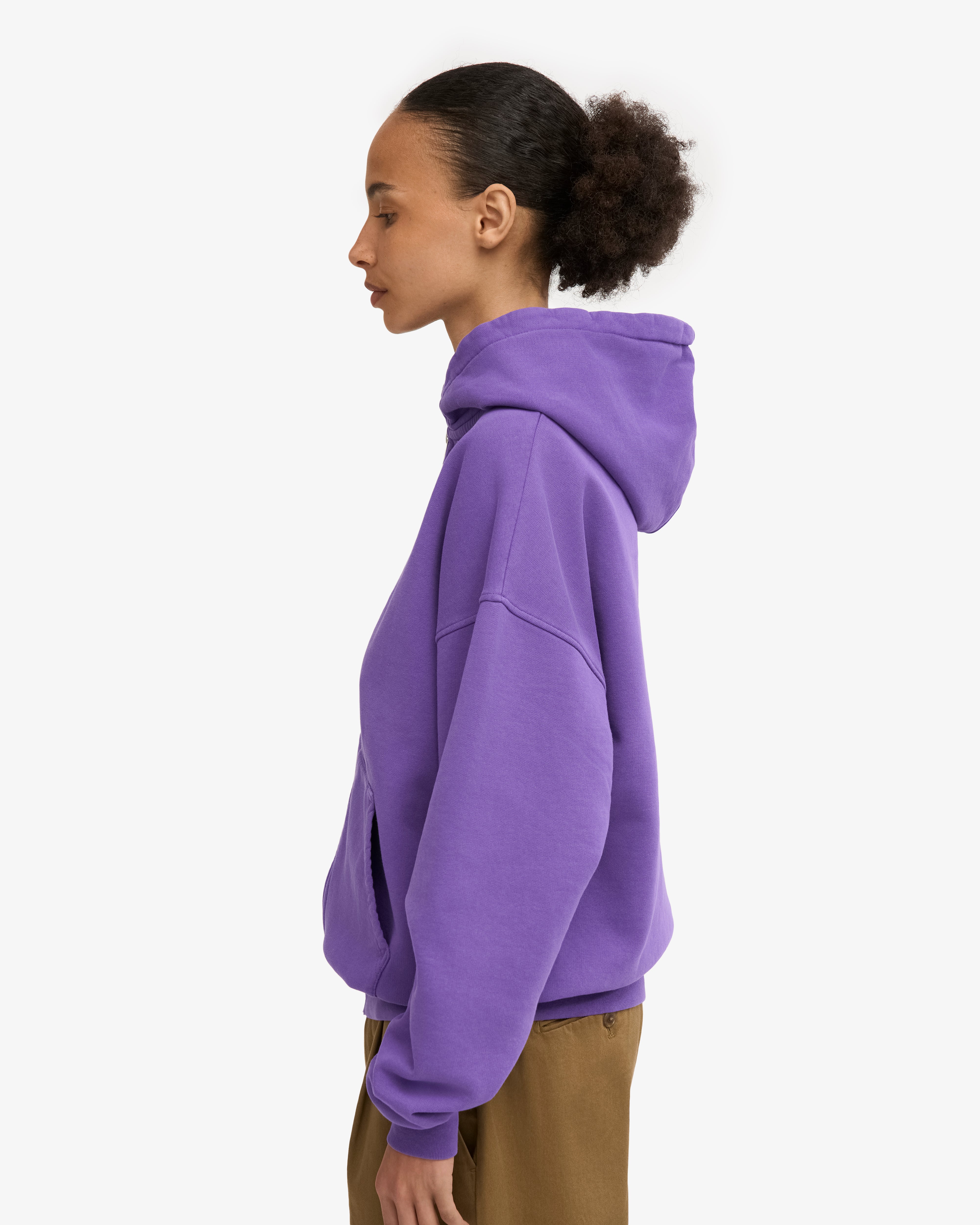 Organic Oversized Zip Hood - Ultra Violet