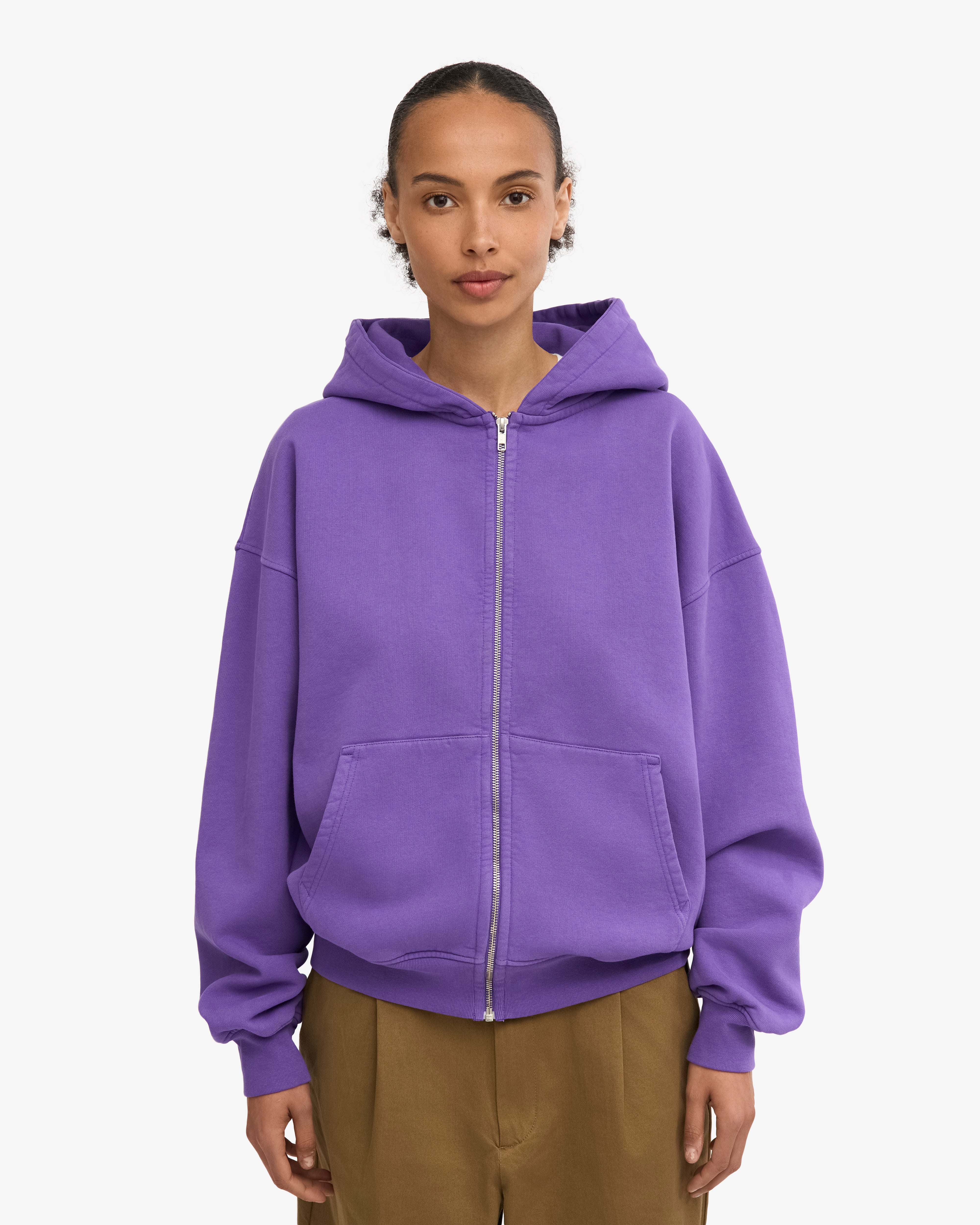 Organic Oversized Zip Hood - Ultra Violet