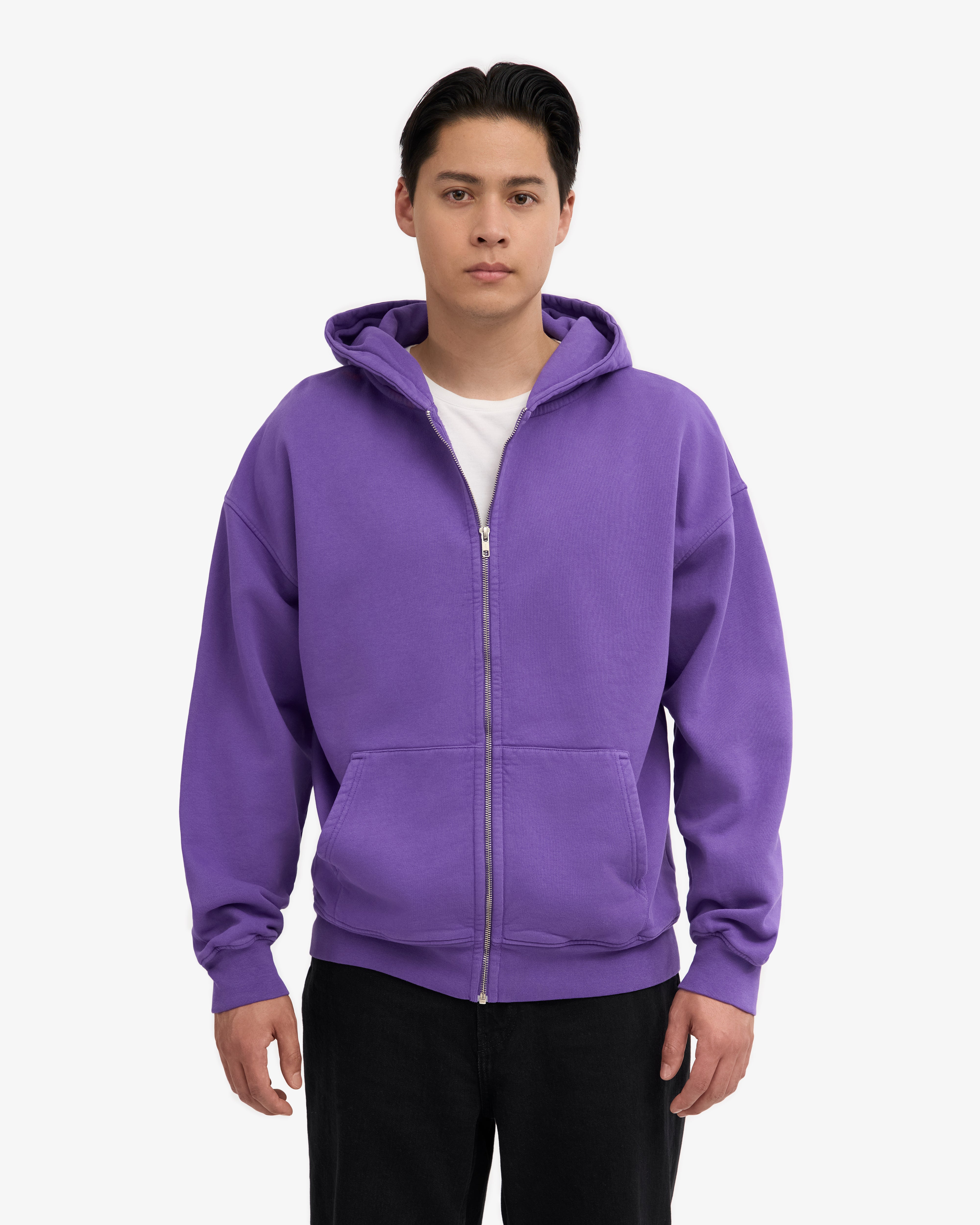 Organic Oversized Zip Hood - Ultra Violet