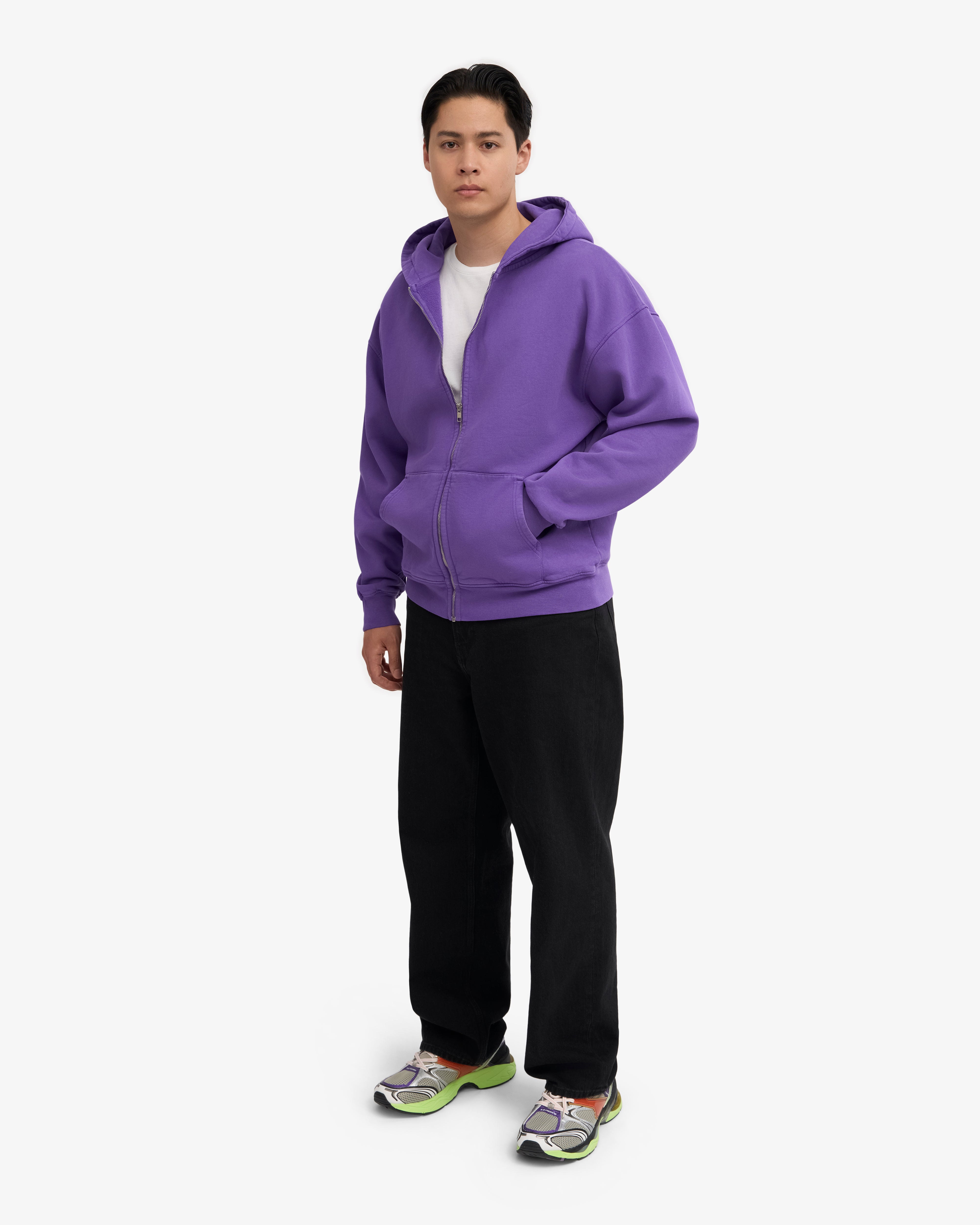 Organic Oversized Zip Hood - Ultra Violet