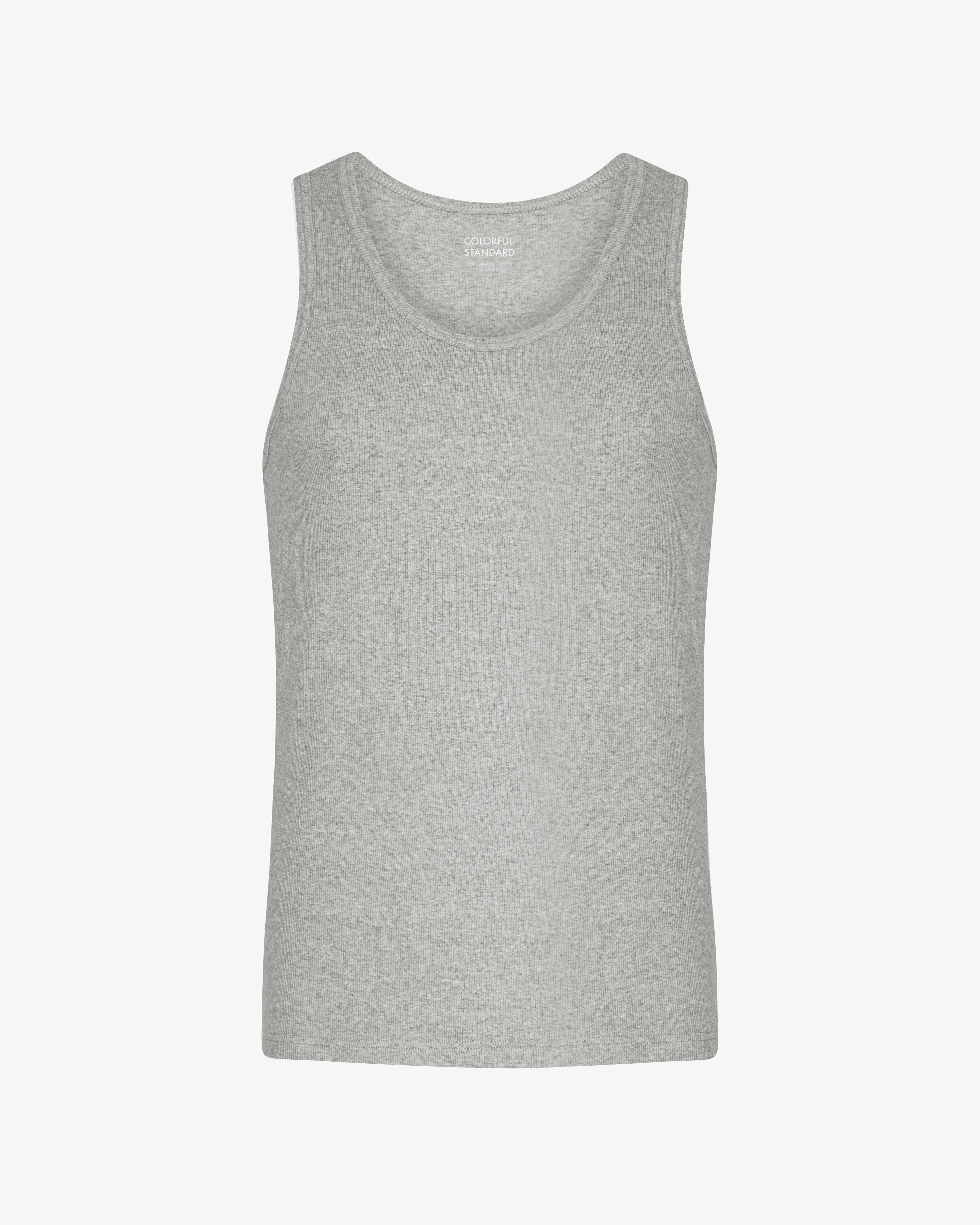 Organic Rib Tank Top - Heather Grey