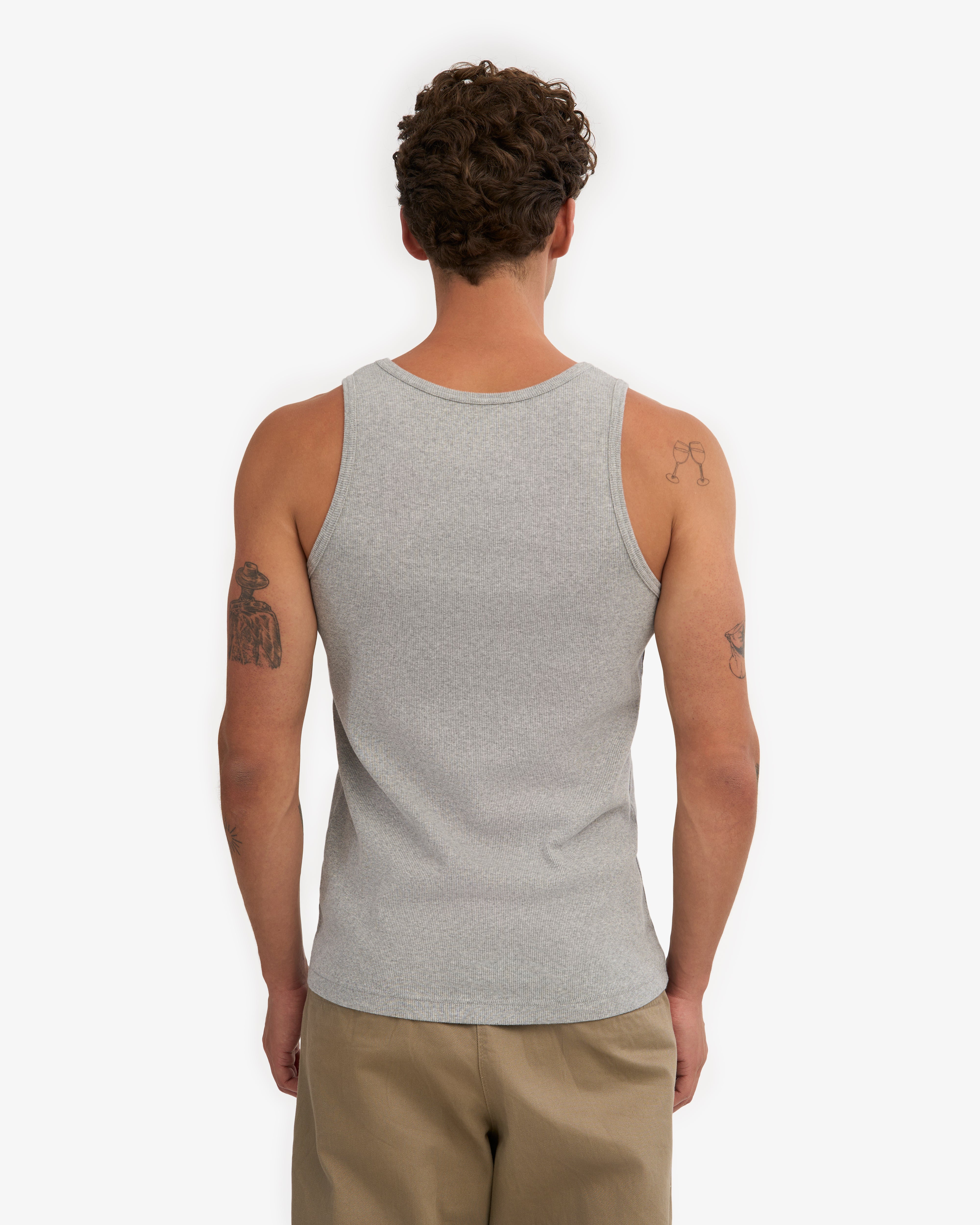 Organic Rib Tank Top - Heather Grey