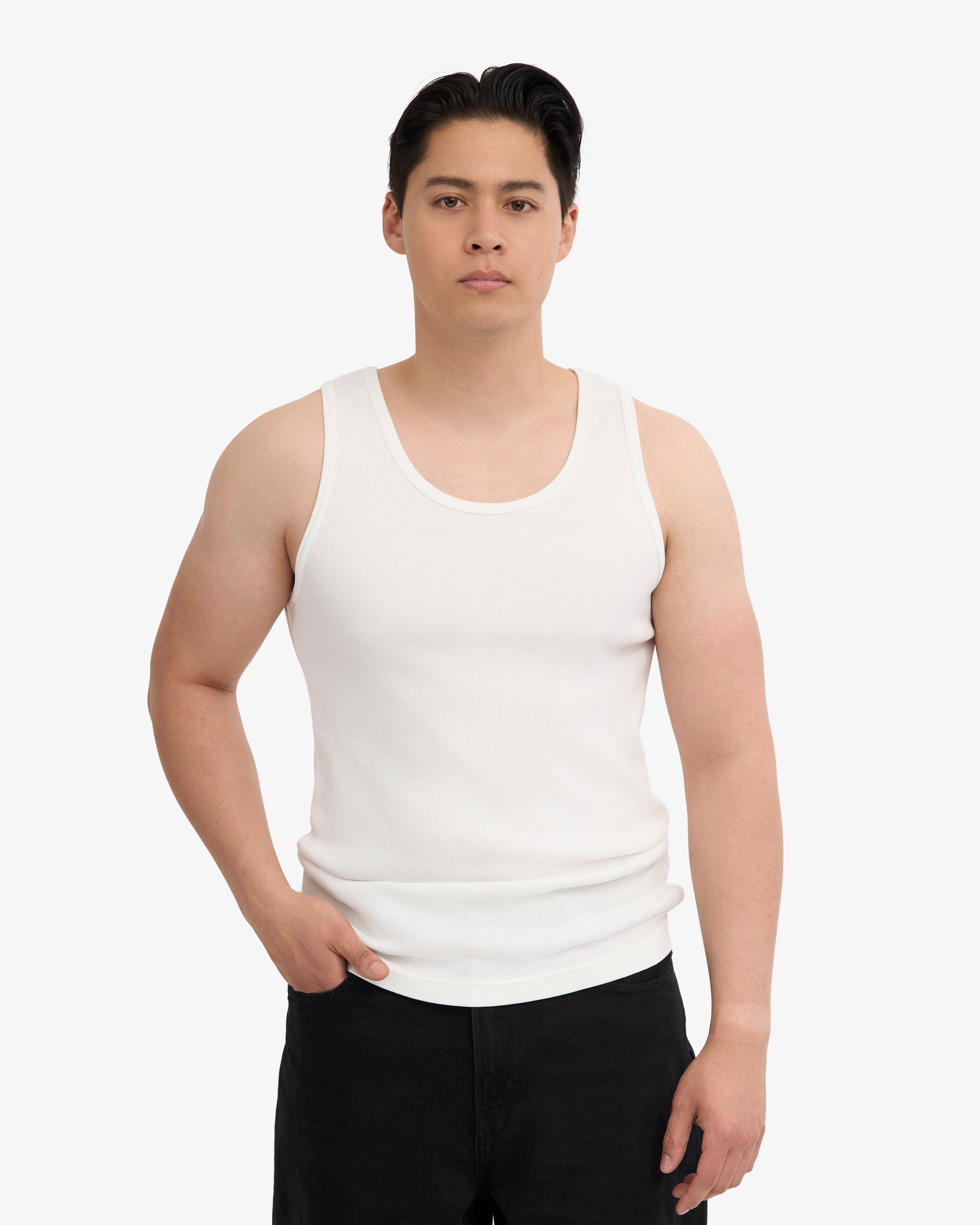 Organic Rib Tank Top - Optical White