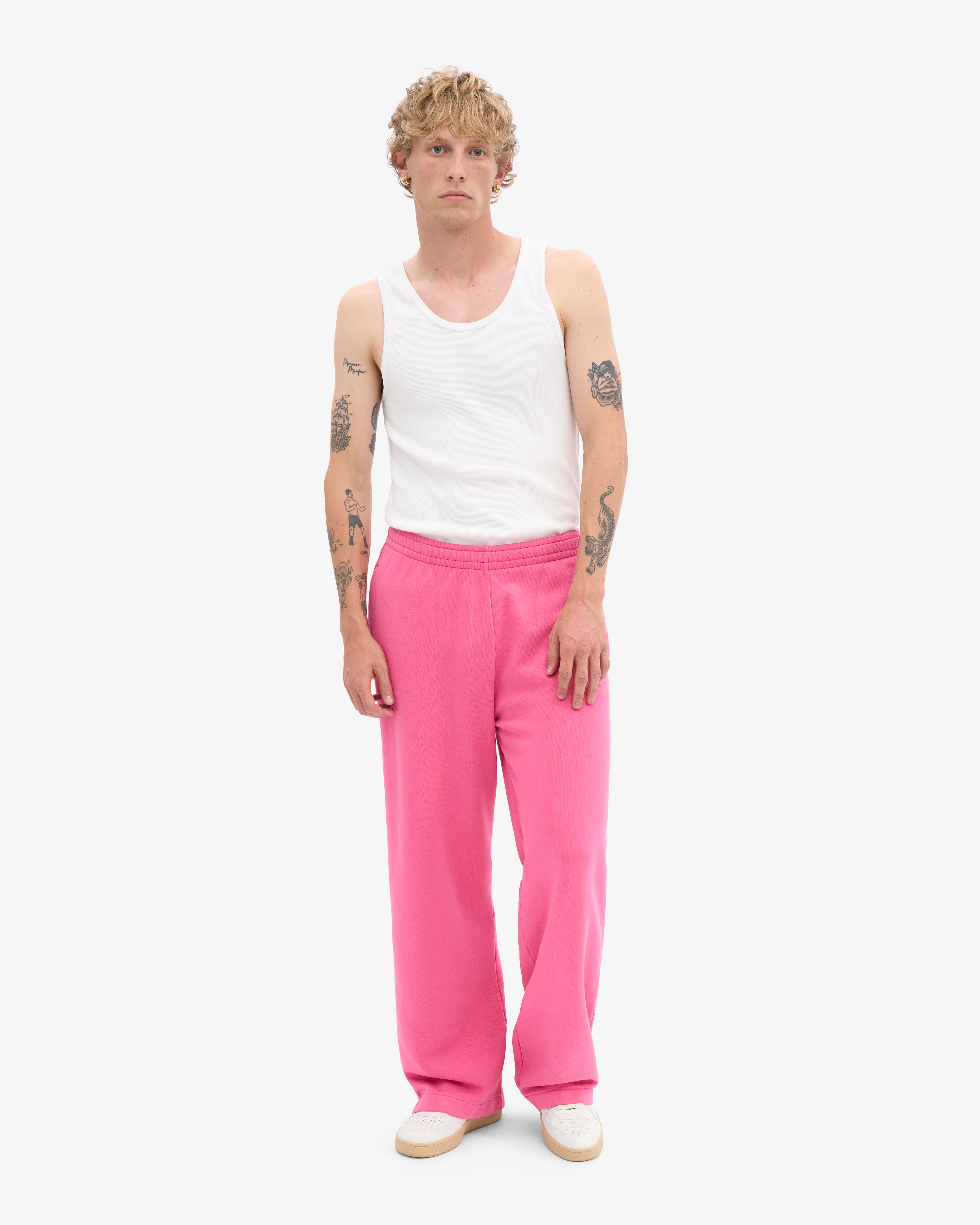 Organic Straight Leg Sweatpants - Bubblegum Pink