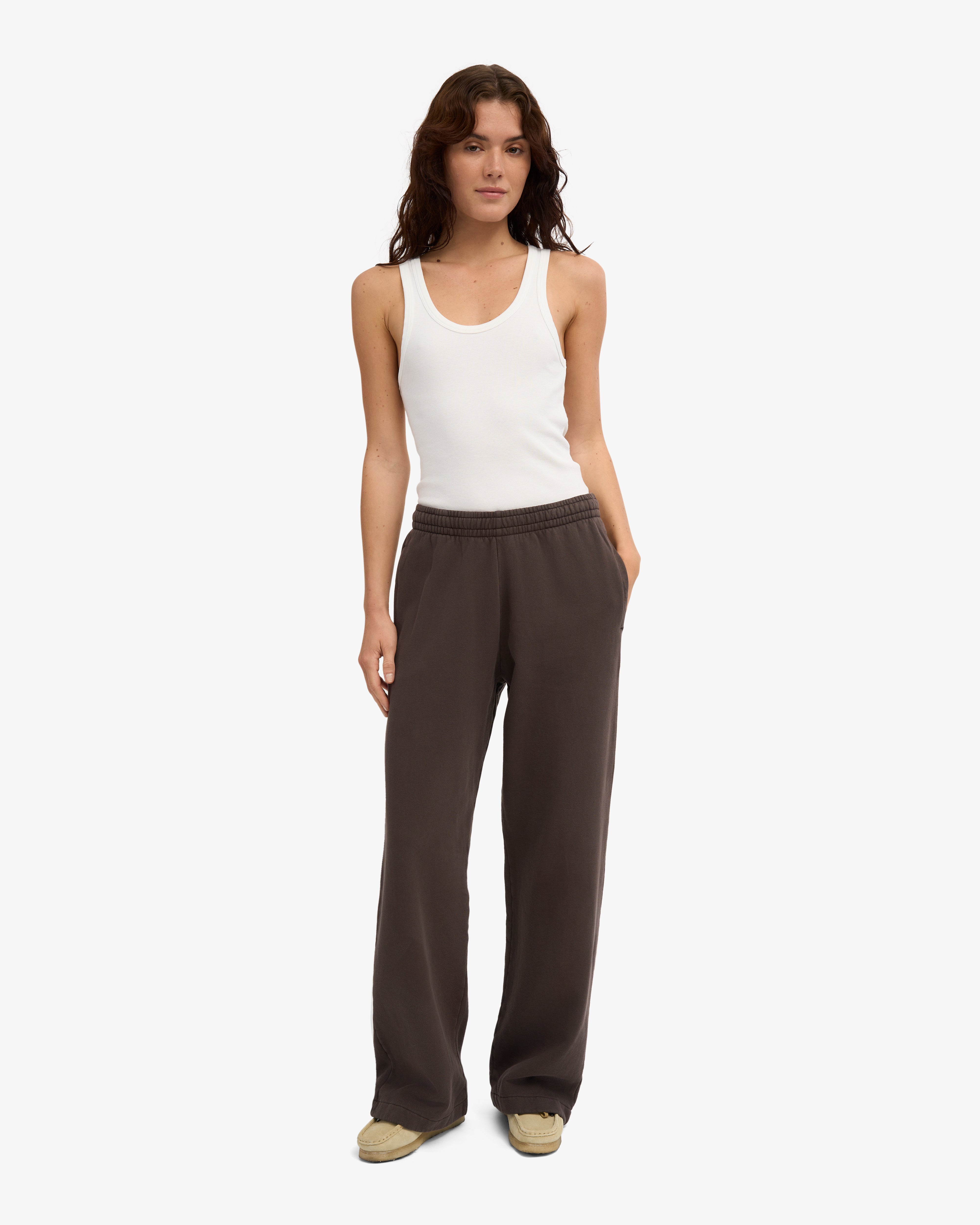 Organic Straight Leg Sweatpants - Coffee Brown