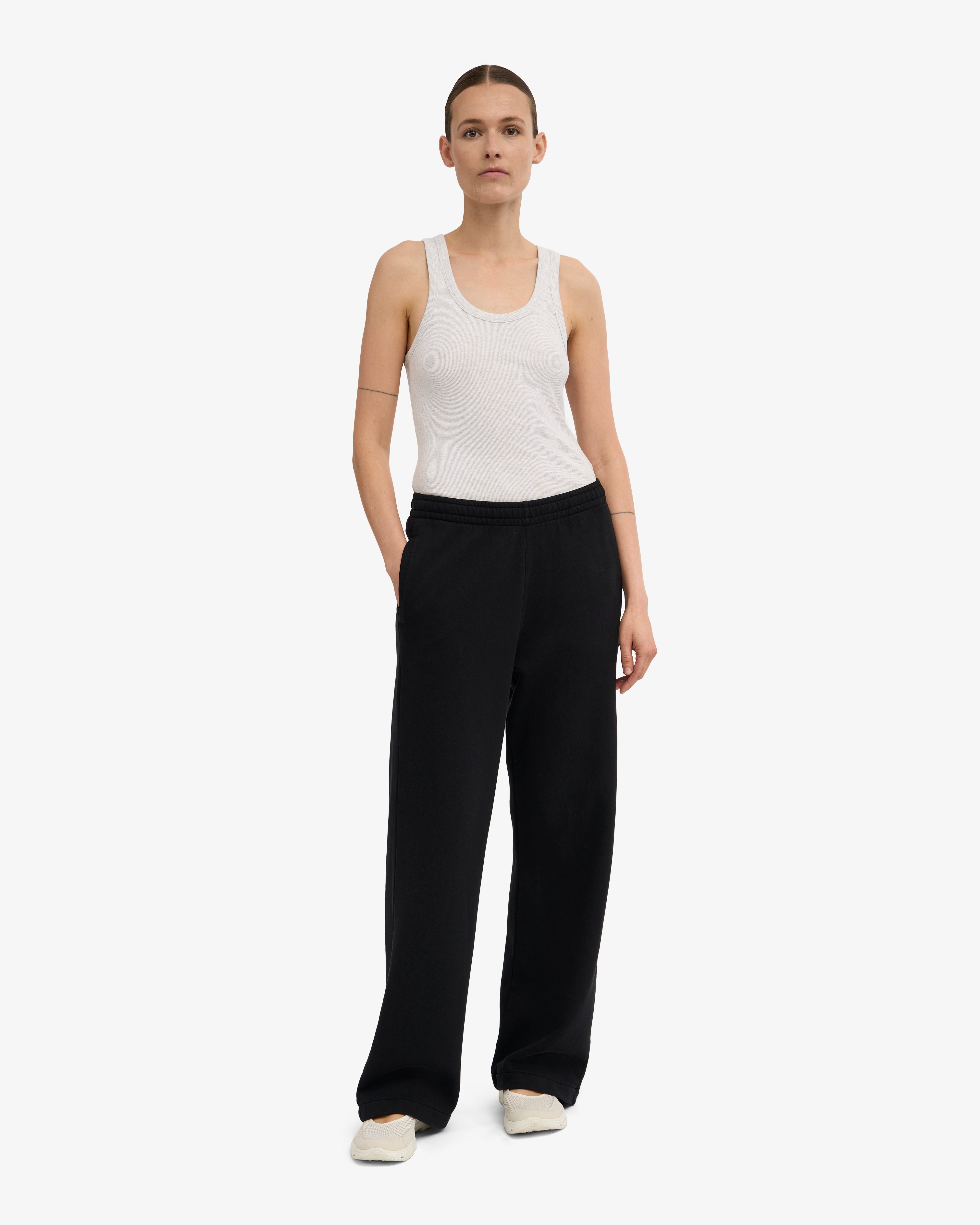 Organic Straight Leg Sweatpants - Deep Black